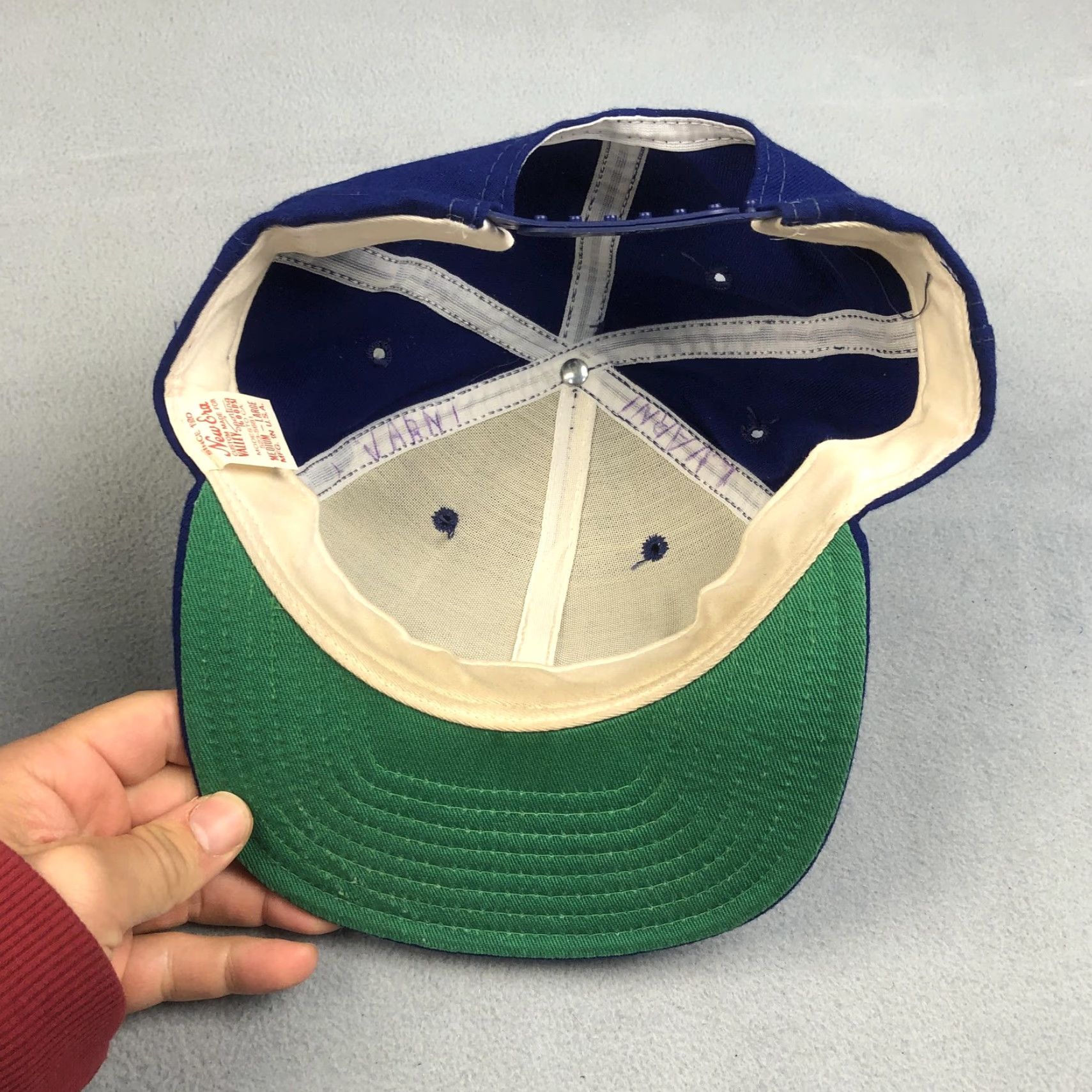 New Era Vintage New Era BP Hat Snap Back Mens Medium Large Baseball Cap Made USA 90s Size ONE SIZE - 7 Thumbnail