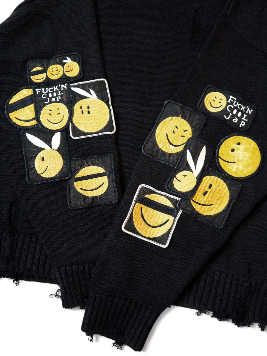 Kapital KAPITAL 5G cotton knit crew sweater anarchy RAINBOWY black Size US L / EU 52-54 / 3 - 7 Thumbnail