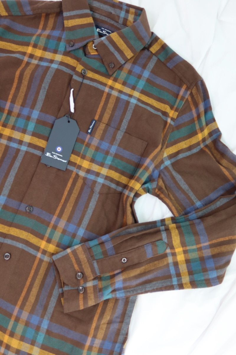 Ben Sherman Ben Sherman Checked Shirt Dark Brown Size US S / EU 44-46 / 1 - 3 Thumbnail