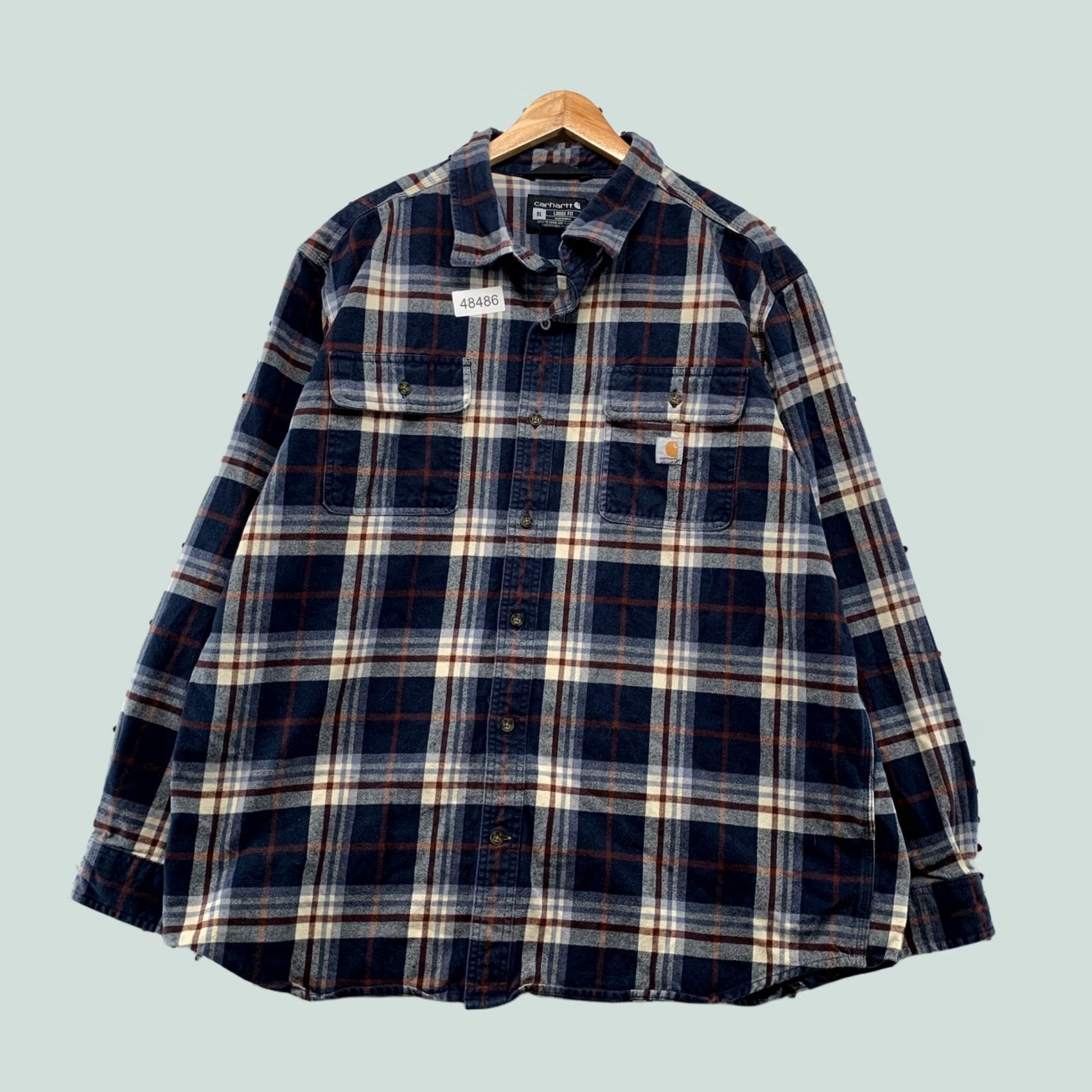 Carhartt Carhartt Shirt Mens XL Blue Plaid Loose Fit Long Sleeve Workwear Flannel Size US XL / EU 56 / 4 - 1 Thumbnail