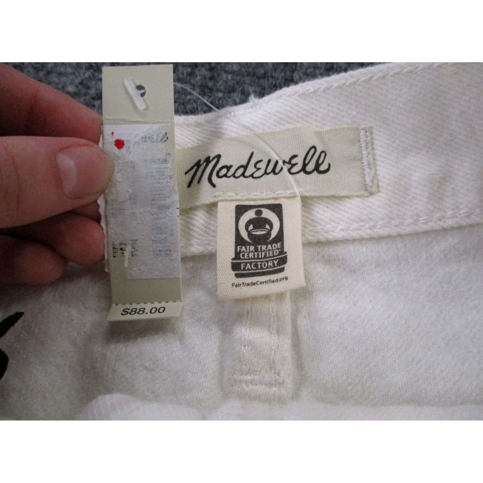 Madewell Madewell Jeans Womens 28 White Denim Mom Straight High Waist Frayed NEW Size 28" / US 6 / IT 42 - 5 Thumbnail