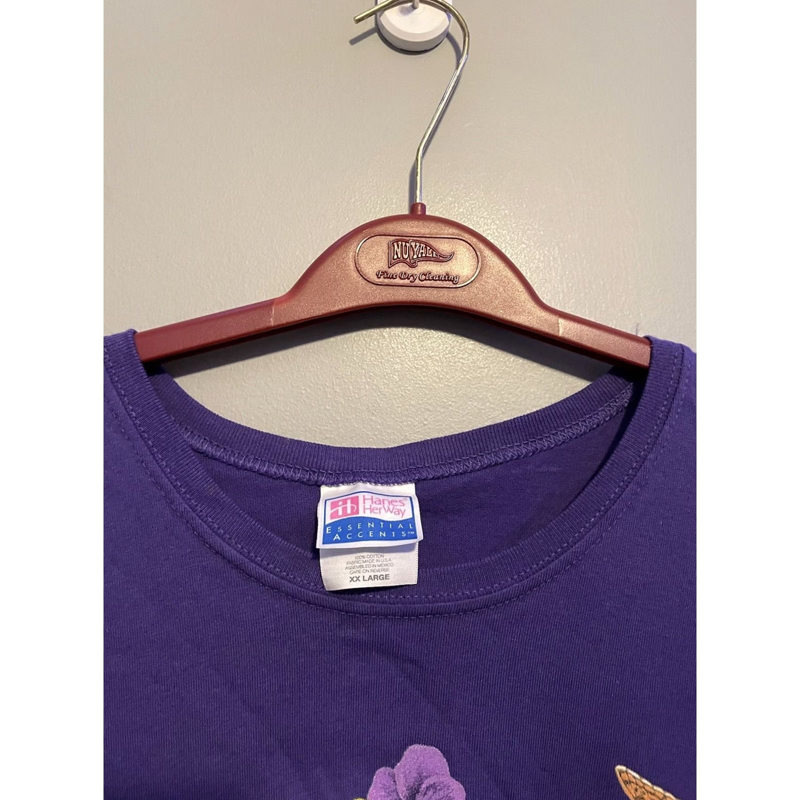 Hanes VINTAGE Hanes 2XL Womens T-Shirt Purple Flower Butterfly Shirt Shirt Womens 2XL Purple Flower Butterfly Hanes Vintage Size XXL / US 16-18 / IT 52-54 - 3 Thumbnail