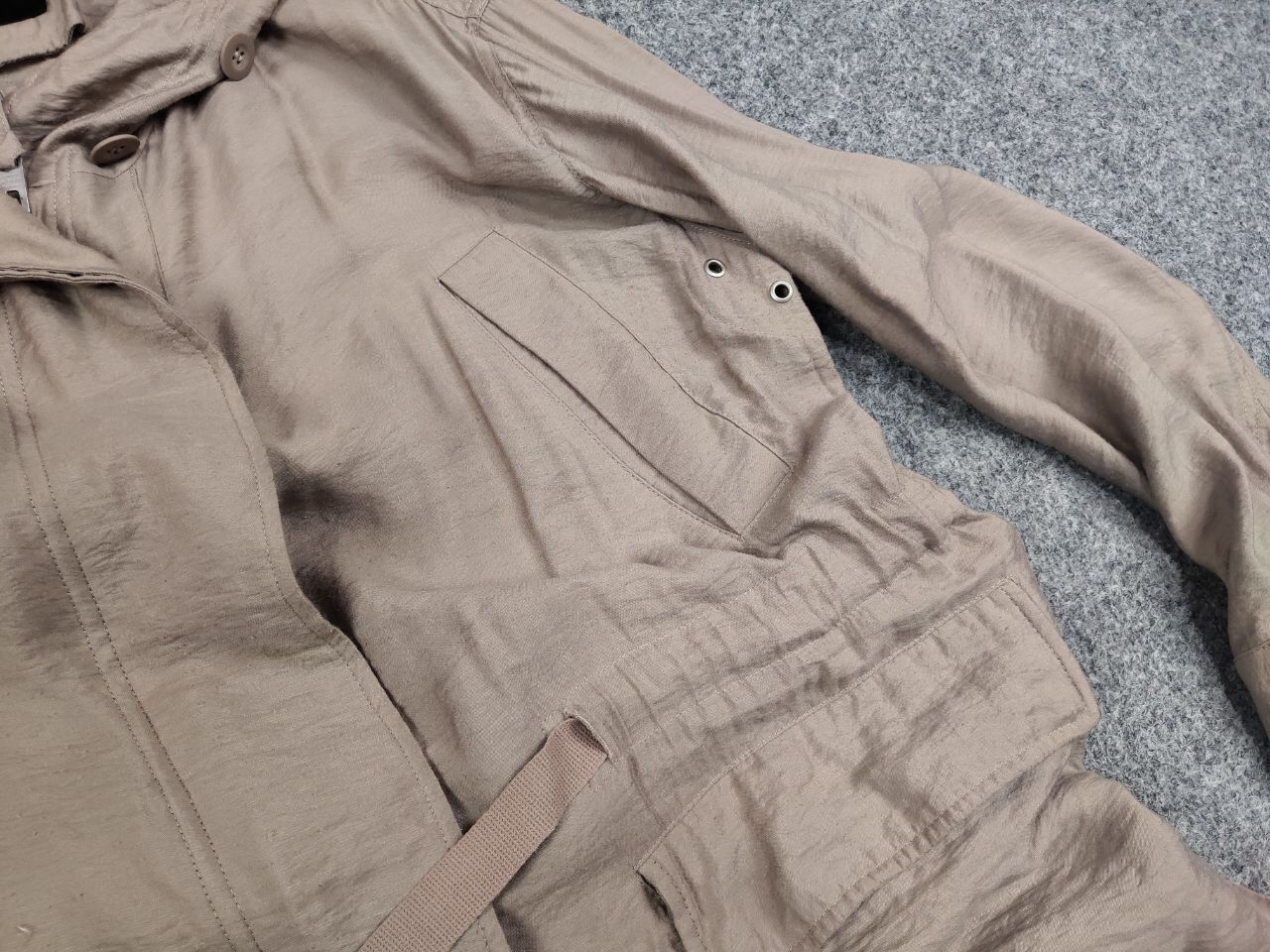 Allsaints All Saints Kinsley Parka Hooded Zip Up Tan Jacket Coat Size M / US 6-8 / IT 42-44 - 12 Thumbnail