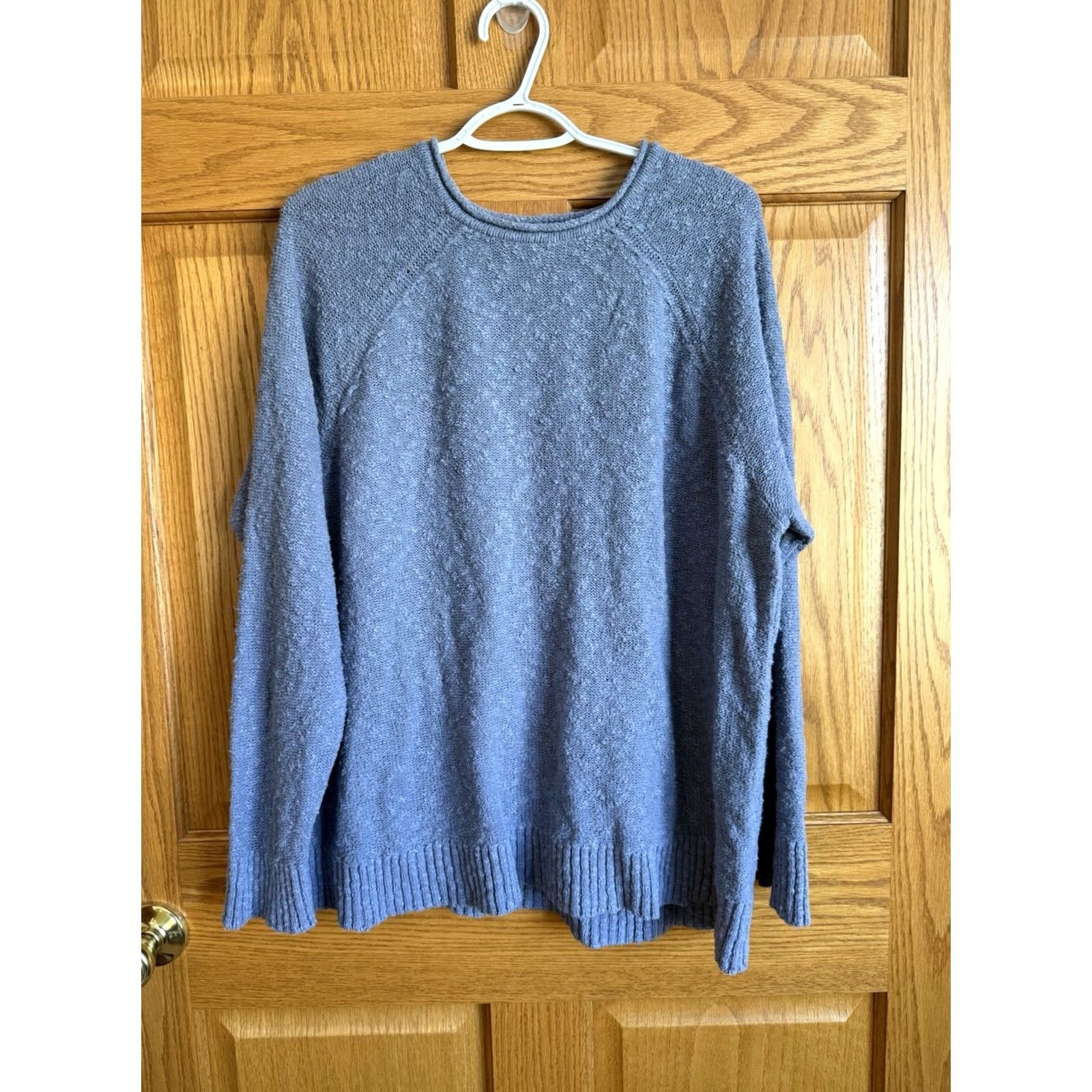 Vintage VINTAGE? NO. LL Bean Sweater Women 1X Plus Gray Knit Crew Neck Long Sleeve Classic Casual Size XL / US 12-14 / IT 48-50 - 2 Thumbnail