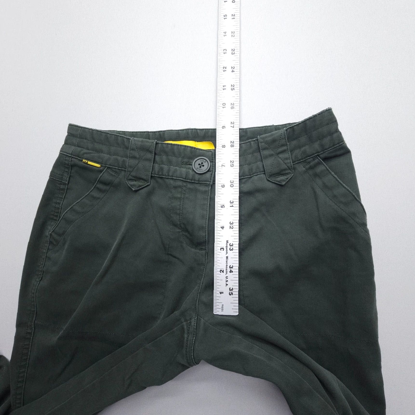 Vintage Lole Womens Hiking Pants Green Low Rise Bootcut Regular 27x31" Cotton Stretch UPF Travel Size 27" / US 4 / IT 40 - 7 Thumbnail