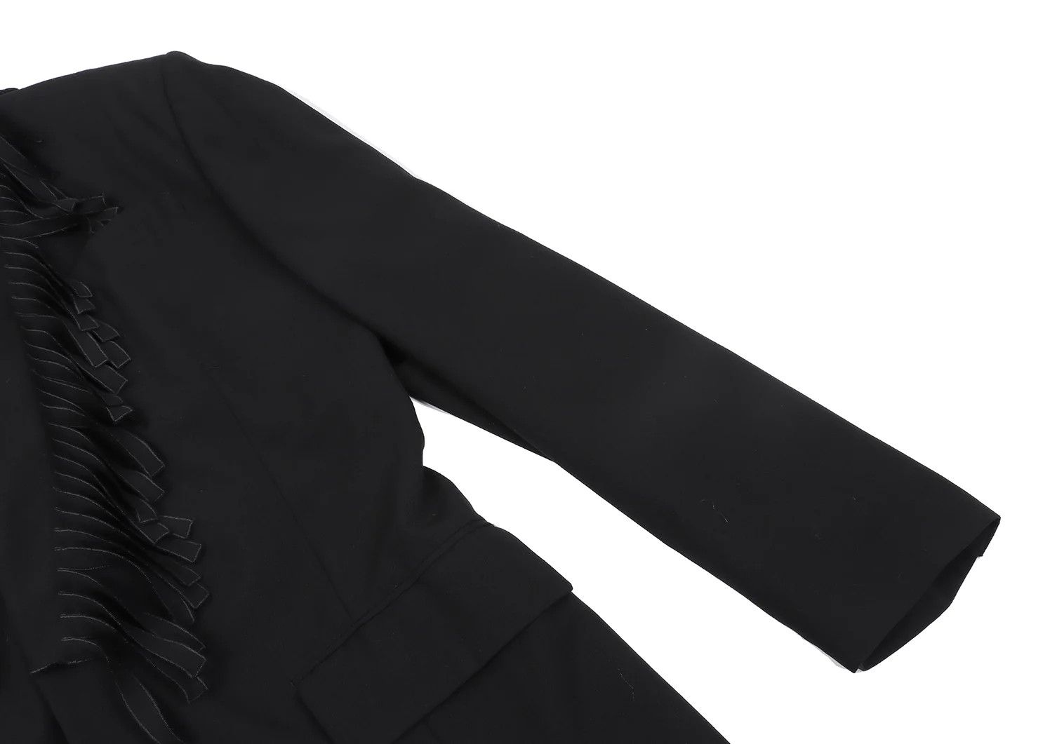 Jean Paul Gaultier Wool Fringe Big Collar Jacket in Black Size 50 Size US M / EU 48-50 / 2 - 6 Thumbnail