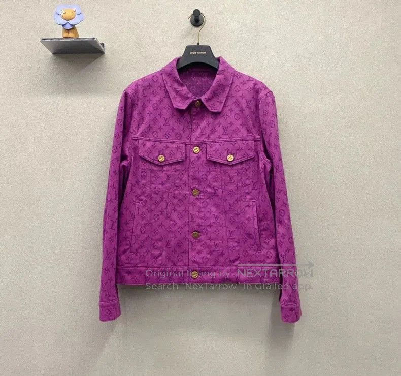 Louis Vuitton Louis Vuitton Purple Logo Denim Jacket. Size US M / EU 48-50 / 2 - 2 Thumbnail