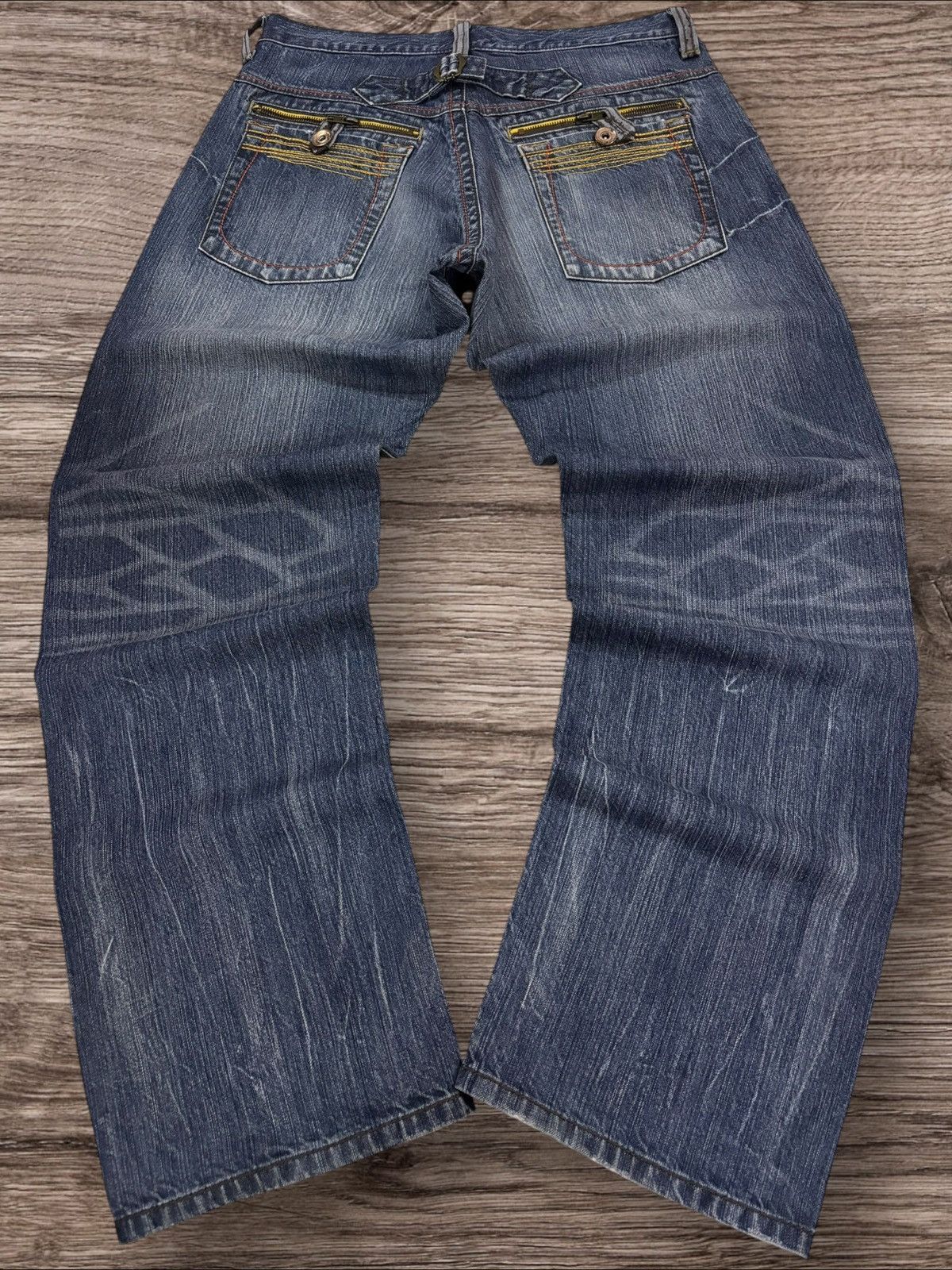 Edition Japan Y2K Japan Heavy Whisker Baggy Loose Jeans Size US 33 - 1 Thumbnail