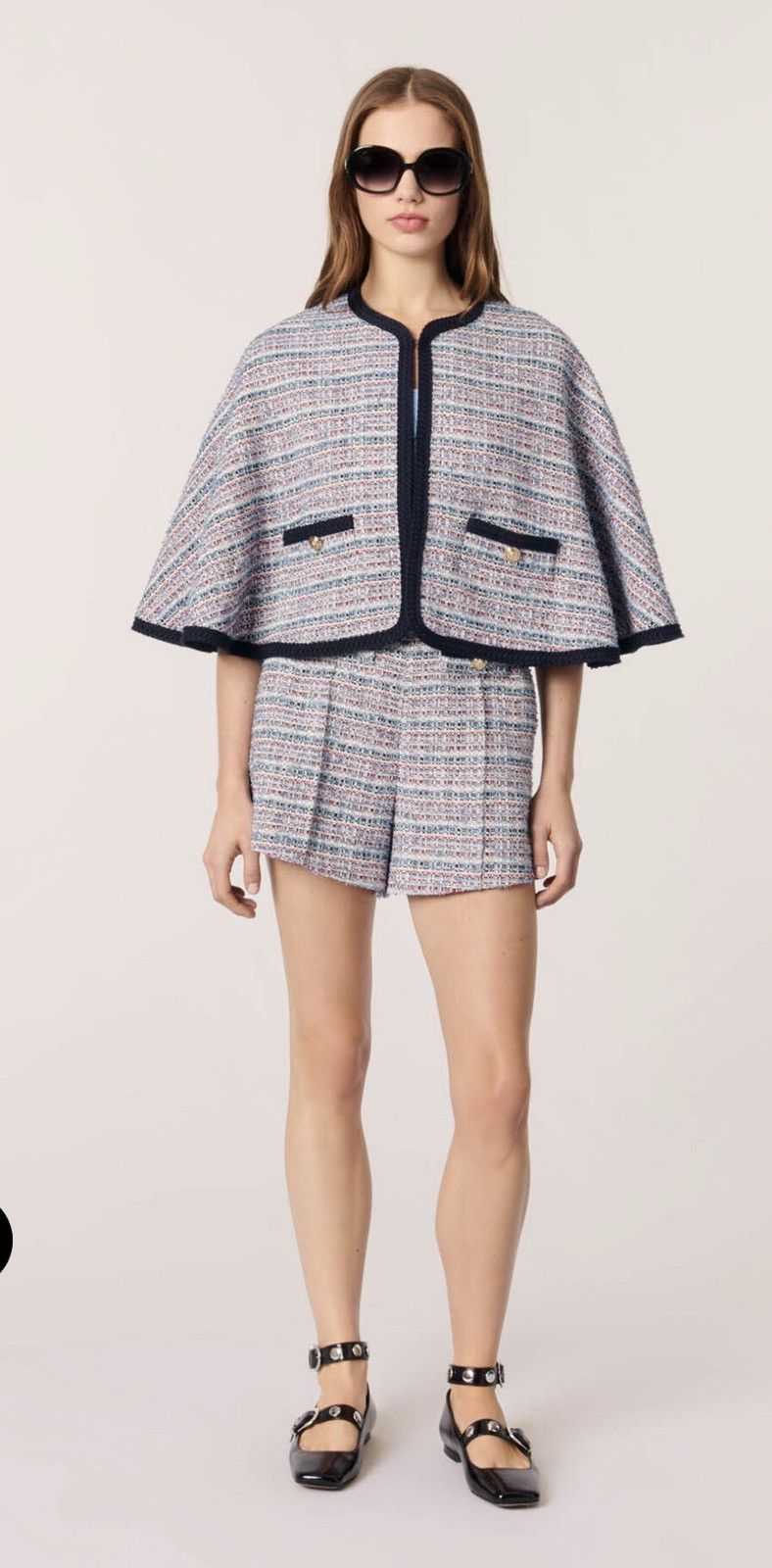 Maje New Maje Tweed cape with contrasting trim Size M / US 6-8 / IT 42-44 - 4 Thumbnail