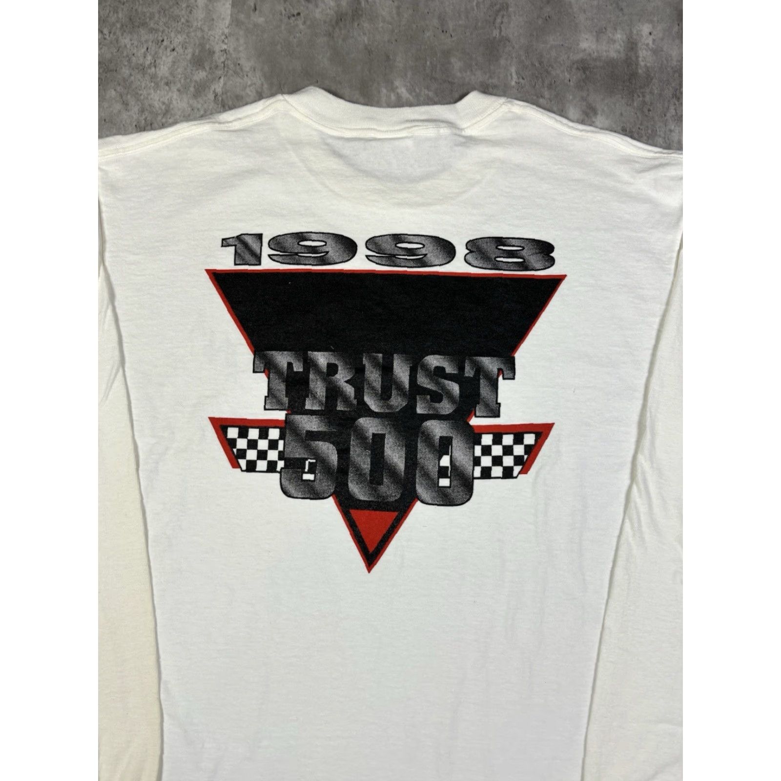 Delta VINTAGE Delta T-Shirt Long Sleeve Graphic Print Crew Neck 90s Retro Men L White Cotton Size US L / EU 52-54 / 3 - 4 Thumbnail
