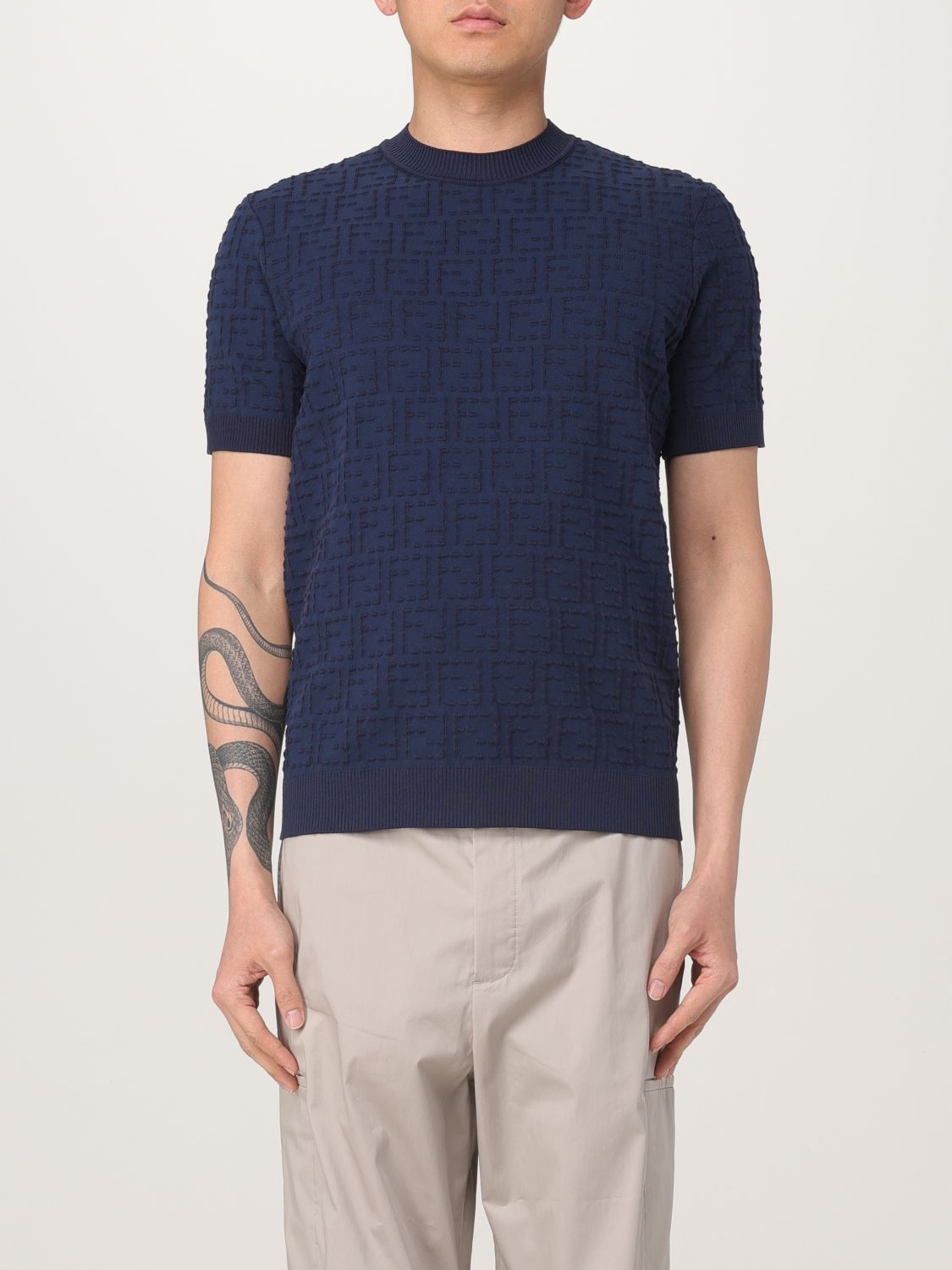 Fendi Fendi T-Shirt Men Blue Size US L / EU 52-54 / 3 - 1 Thumbnail
