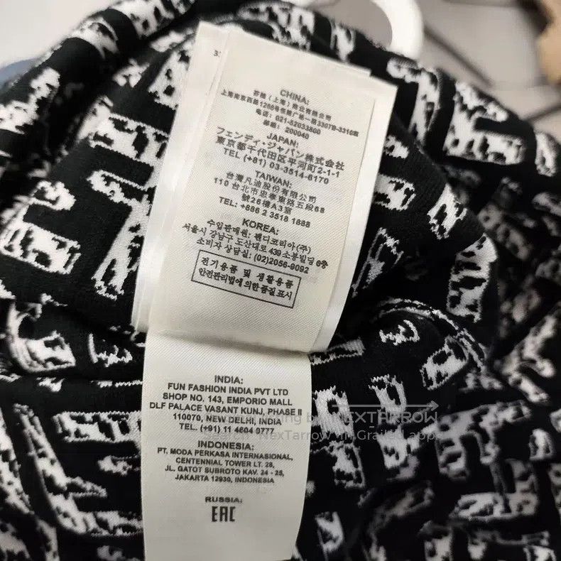 Fendi Fendi Knitted Black and White All-Over Print California Li Size XXS / US 00 / IT 34 - 7 Thumbnail