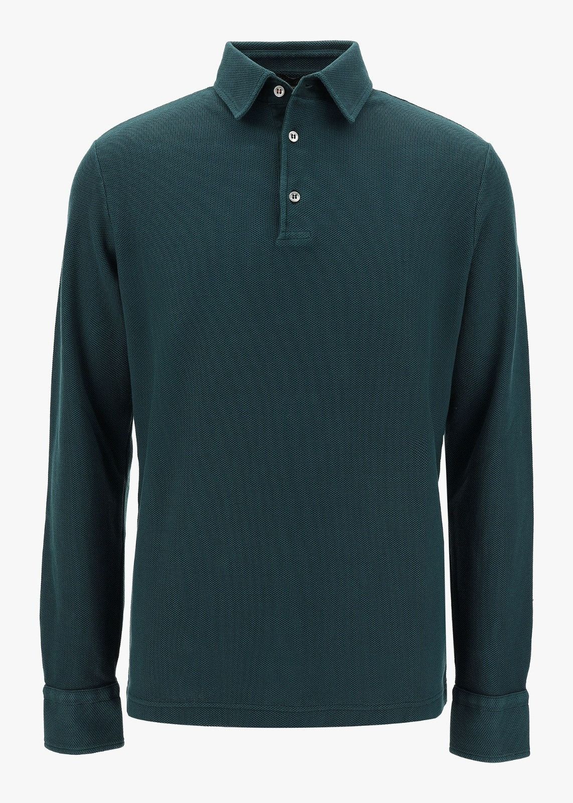 Loro Piana o1srvl11e1224 Long-Sleeved Polo Shirt in Dark Green Size US M / EU 48-50 / 2 - 1 Thumbnail