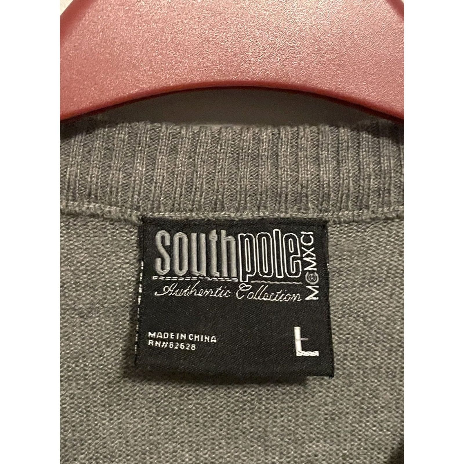 Southpole VINTAGE Southpole Sweater Mens Argyle Print Pullover V-Neck Size L Orange Grey Knit Cotton Long Sleeve Retro 90s Mens Size US XXL / EU 58 / 5 - 4 Thumbnail