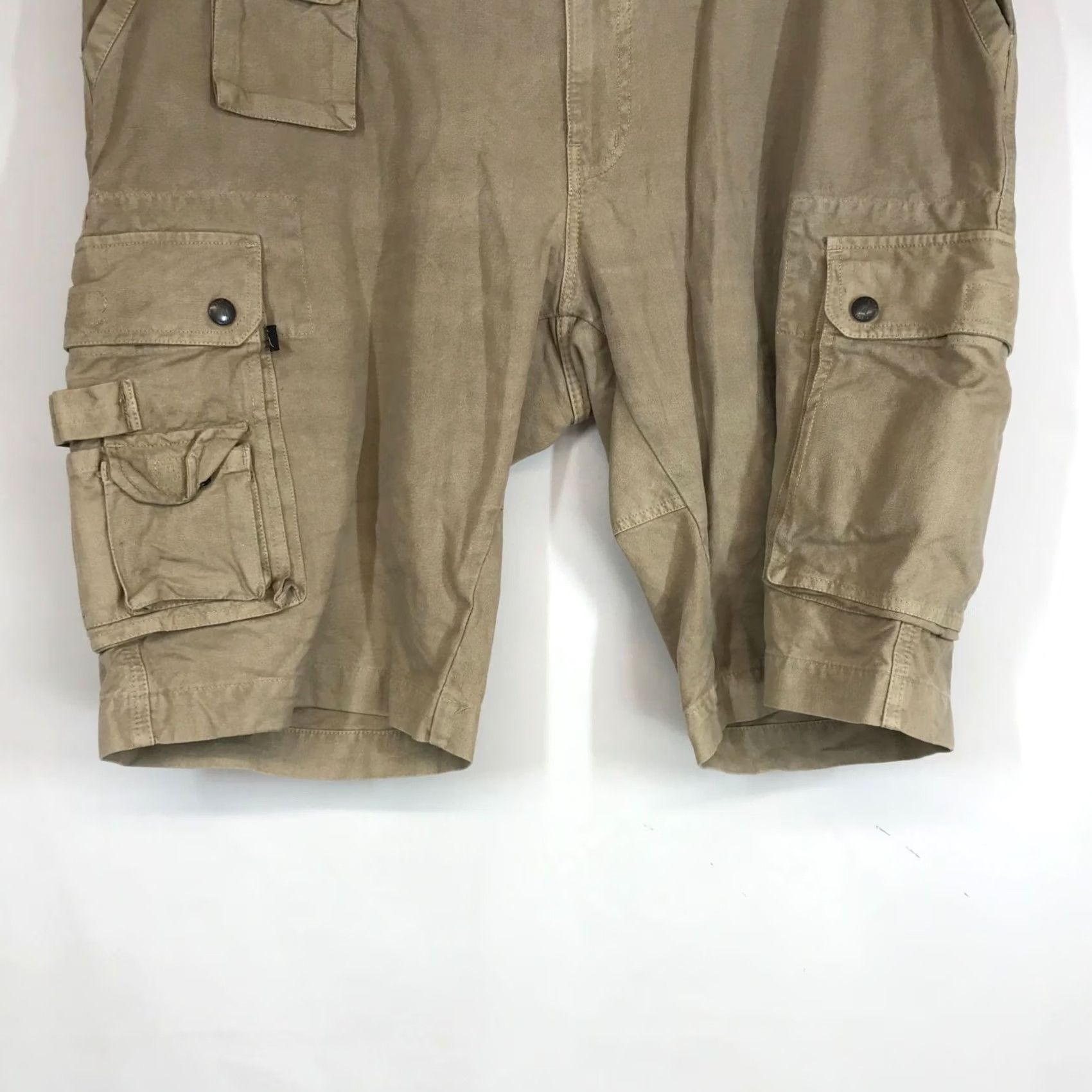 Vintage KAKADU MEN'S 42 BEIGE CARGO SHORTS Cargo Beige Mens 42 Casual Cotton Front Flat Regular Brand KAKADU Size US 42 / EU 58 - 3 Thumbnail