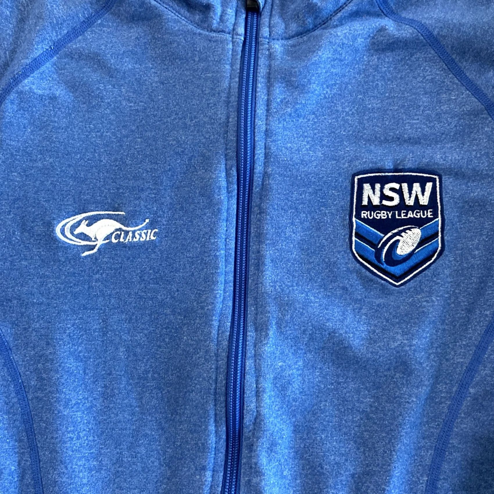 AMO VINTAGE Ramo Kangaroo Classic NSW Rugby League Full Zip Jacket Blue size 14 Women Size XL / US 12-14 / IT 48-50 - 2 Thumbnail