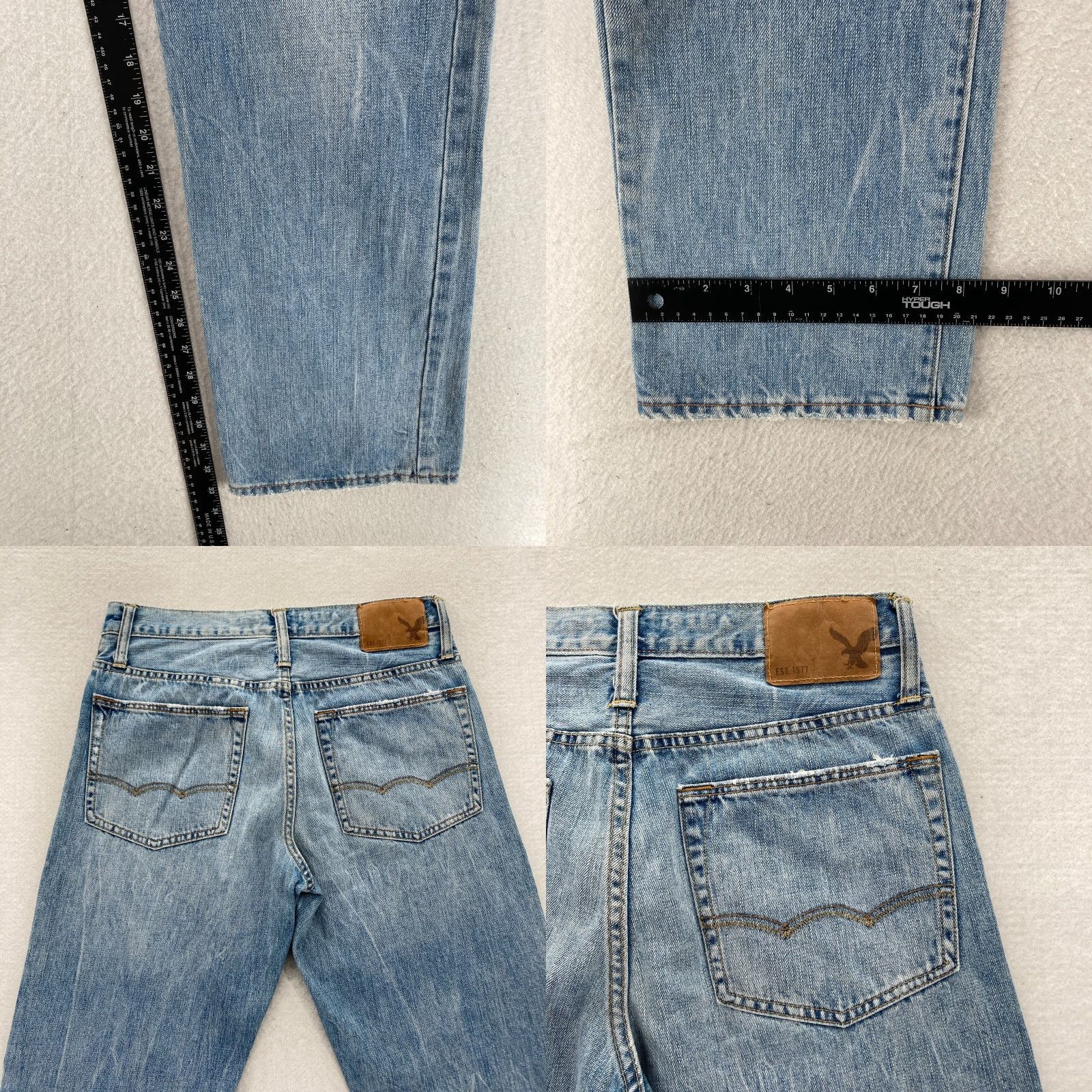 American Eagle Outfitters American Eagle Outfitters Jeans Mens 30x34 Relaxed Straight Denim Pant Blue 5-Pocket Distressed Medium Wash Size US 30 / EU 46 - 8 Thumbnail