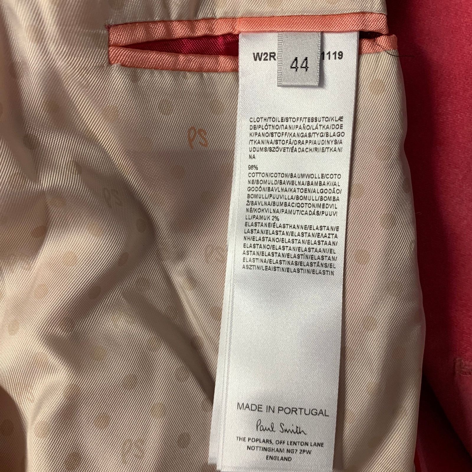 Paul Smith PS by PAUL SMITH Size M Pink Cotton / Elastane Velvet Jacket Size M / US 6-8 / IT 42-44 - 5 Thumbnail