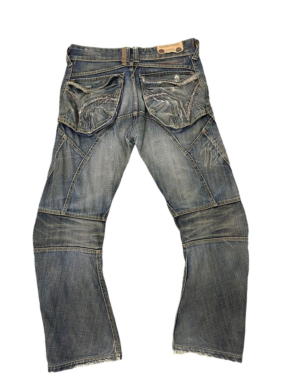Japanese Brand Curv Leg Jeans Tough Jeans Faded Distress Regular 6🟦4 Size US 32 / EU 48 - 13 Thumbnail