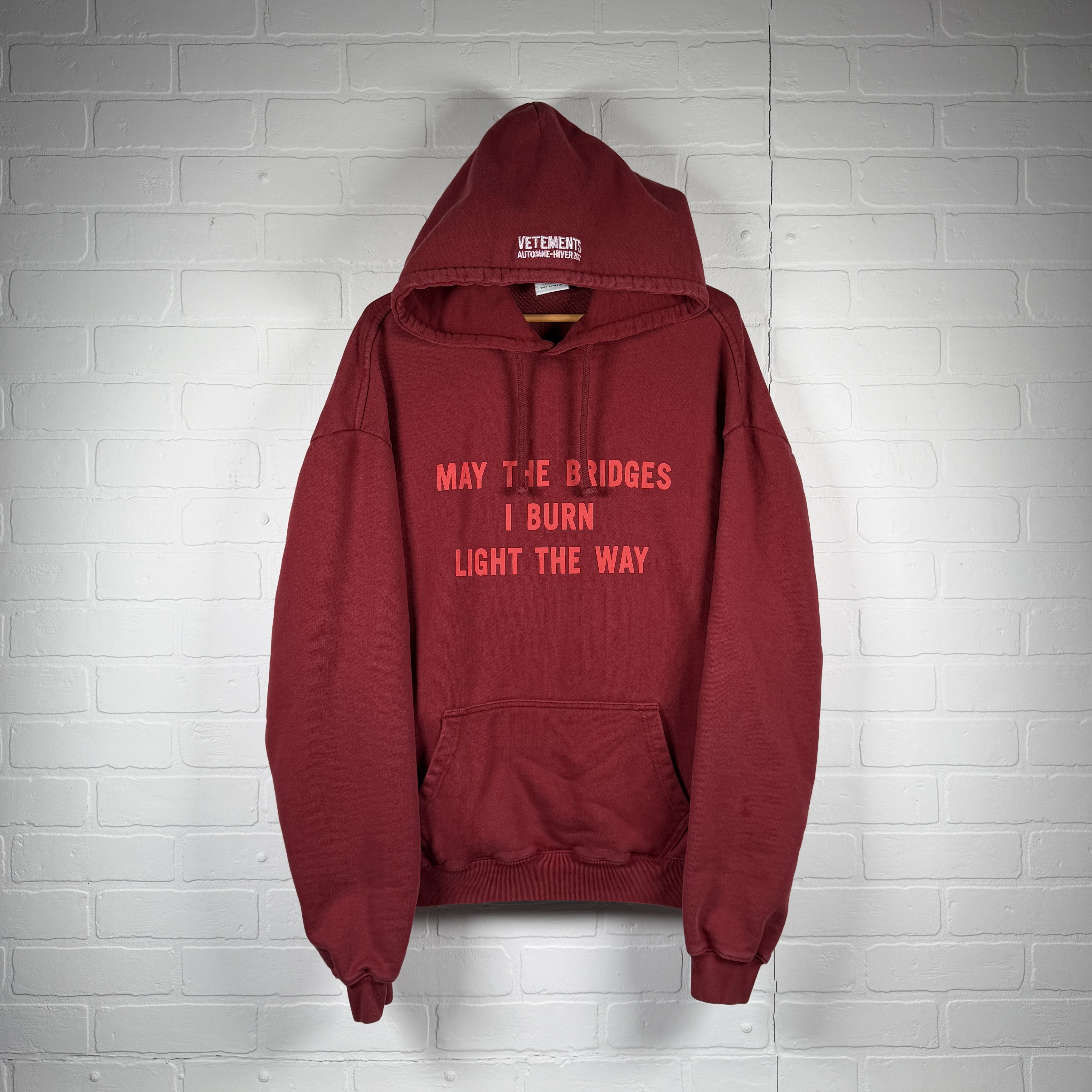 Vetements May The Bridges I Burn/Antwerpen split hoodie | Grailed