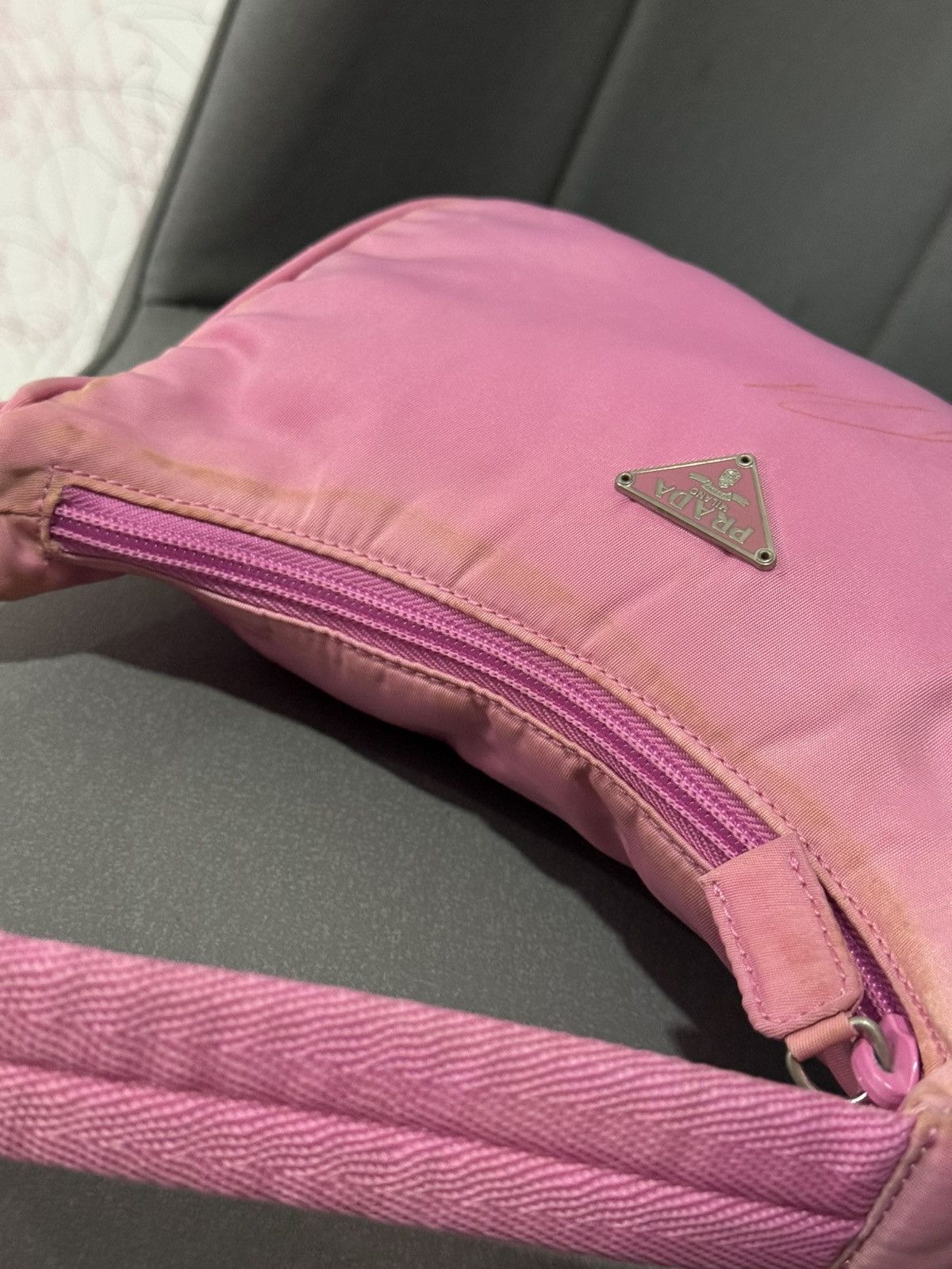 Prada Vintage Prada Small Pink Shoulder Hobo Style Bag Size ONE SIZE - 6 Thumbnail
