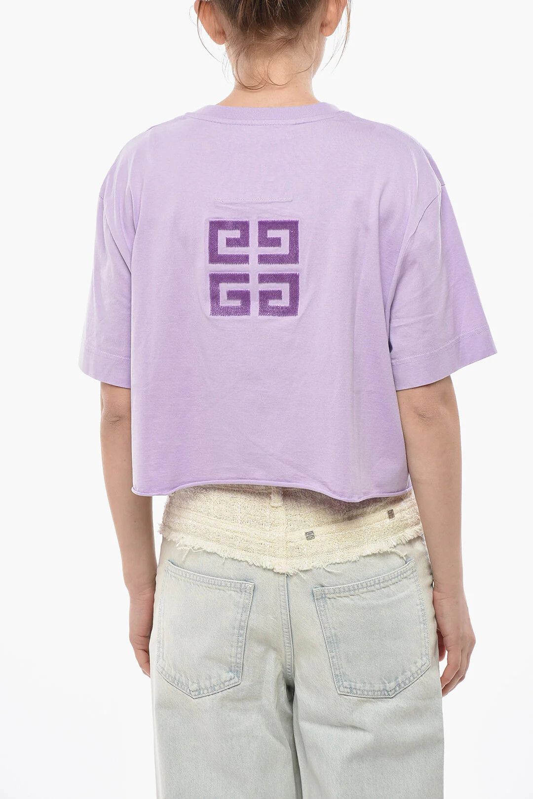 Givenchy og1mm0326 Cropped-Fit T-Shirt in Purple Size L / US 10 / IT 46 - 2 Thumbnail