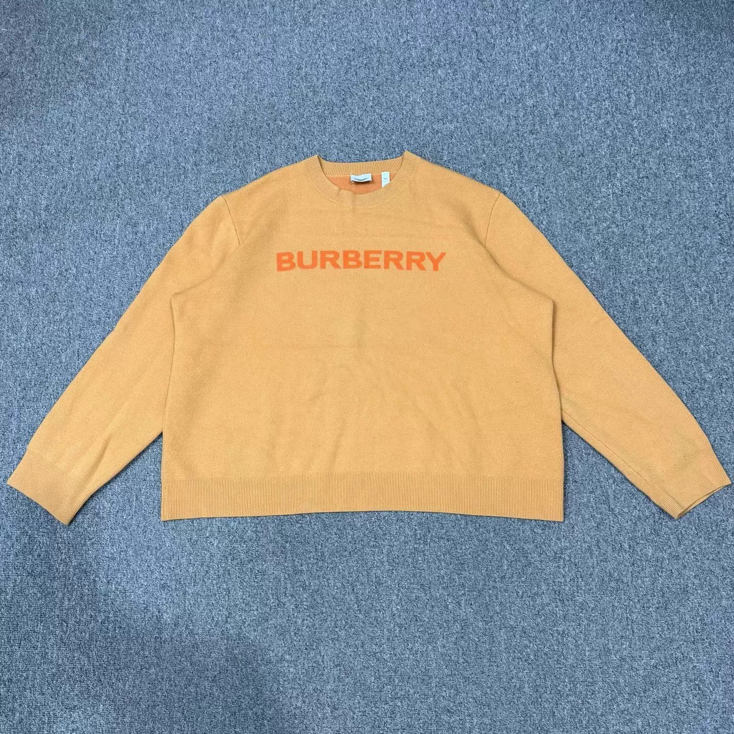 Burberry Burberry Orange Big Logo Wool Sweater XL 99 New Size XL / US 12-14 / IT 48-50 - 1 Thumbnail