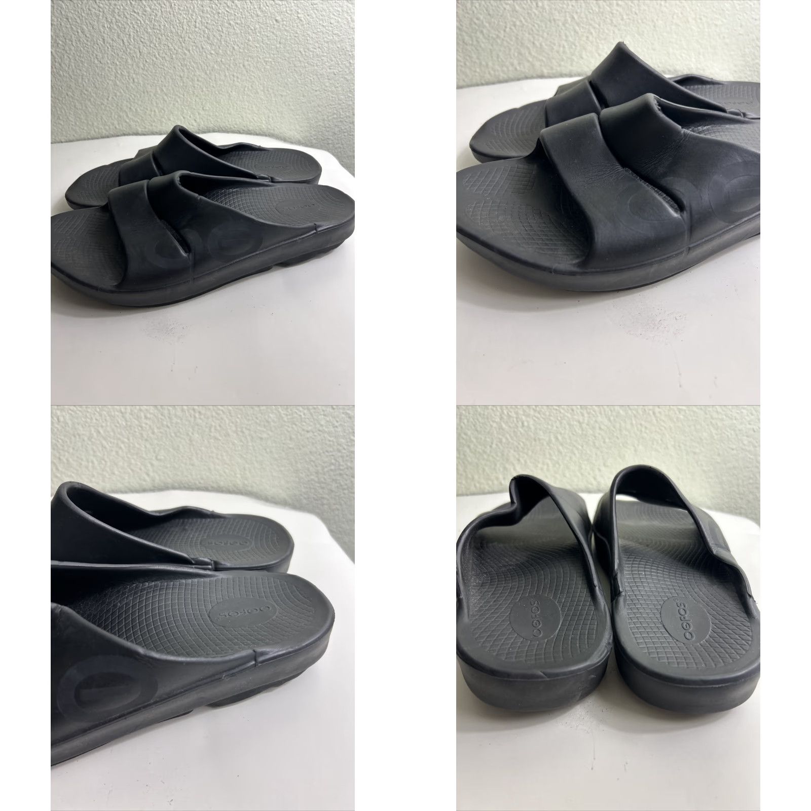 Vintage OOFOS Ooahh Sport Recovery Slide Sandals Men’s 11 Women’s 13 Black Size US 11 / IT 41 - 8 Thumbnail