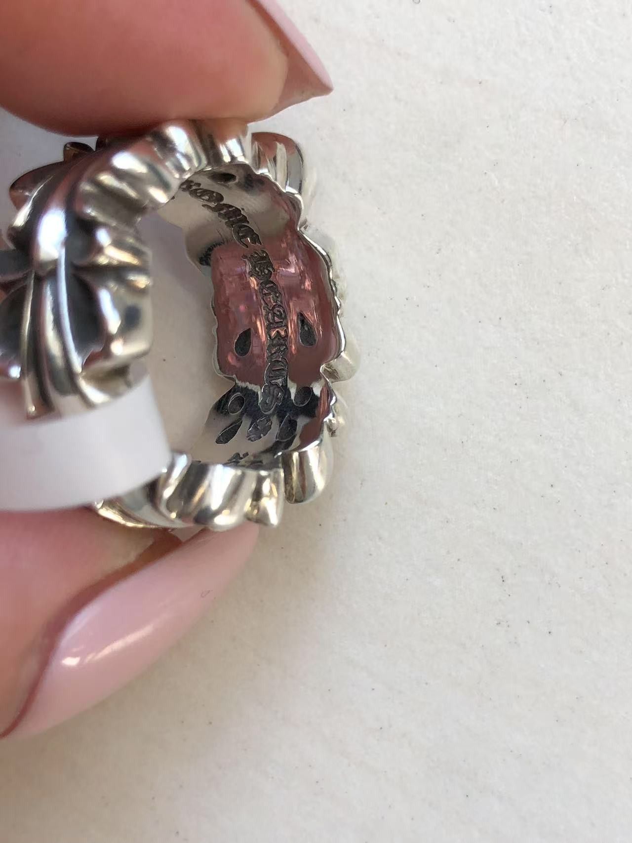 Chrome Hearts Chrome Hearts Silver Double Floral Cross Heart Ring Size ONE SIZE - 13 Thumbnail
