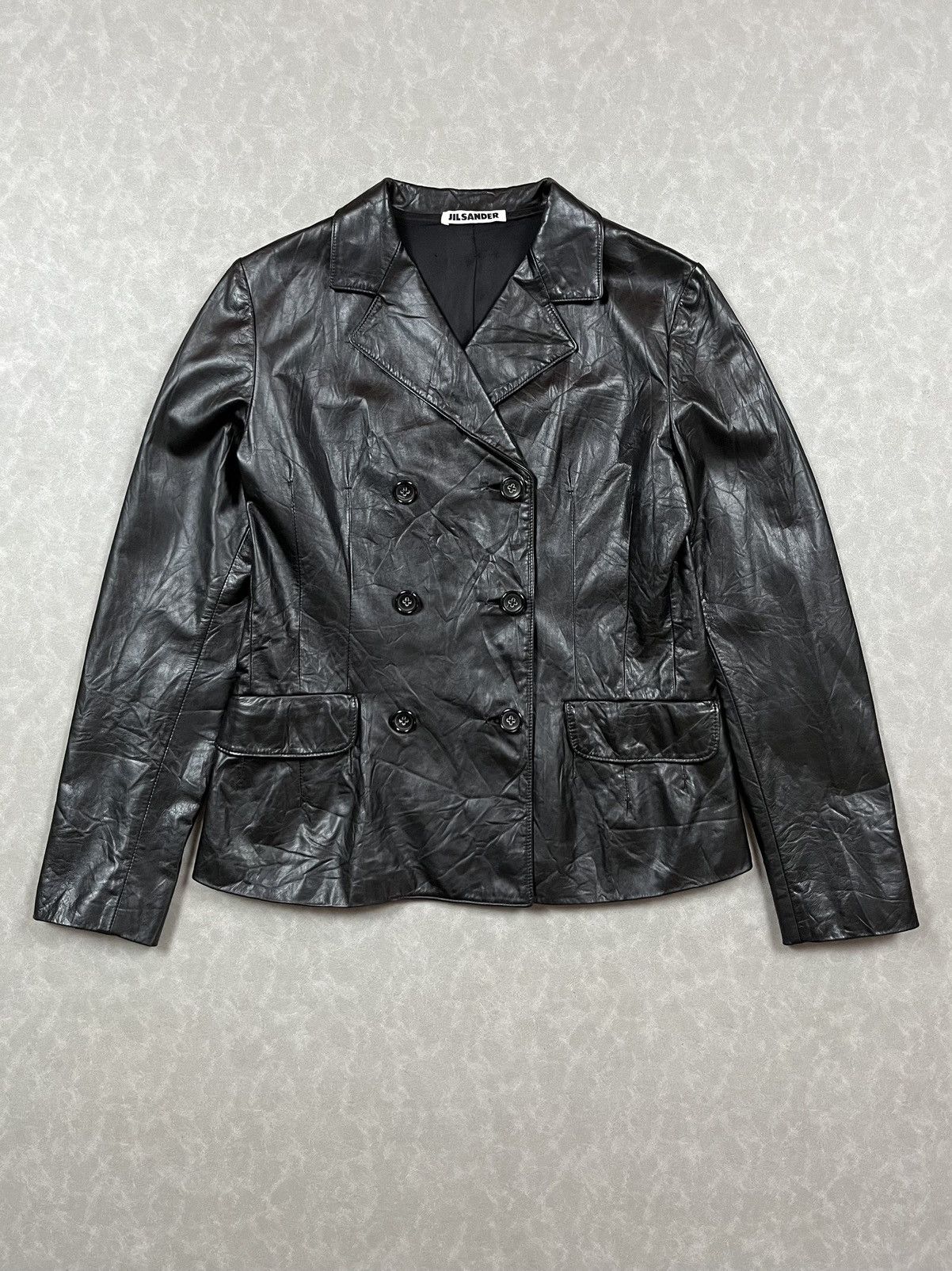 Jil Sander Jil Sander double breasted leather jacket Size S / US 4 / IT 40 - 2 Thumbnail