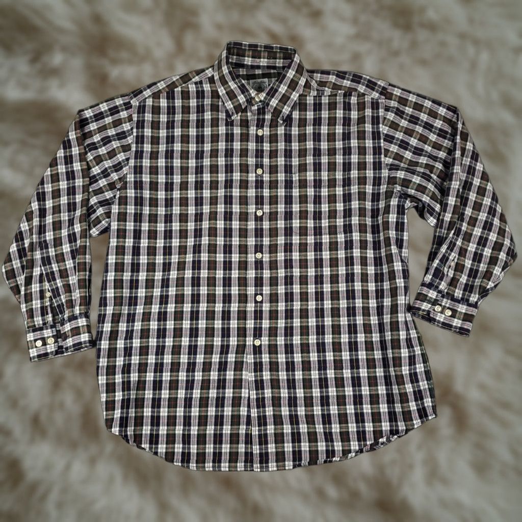 Brooks Brothers Brooks Brothers Shirt Mens Large Blue Plaid Button-Up Long Sleeve Casual Button-Down Collared Classic Preppy American Modern Workwear Size US L / EU 52-54 / 3 - 1 Thumbnail