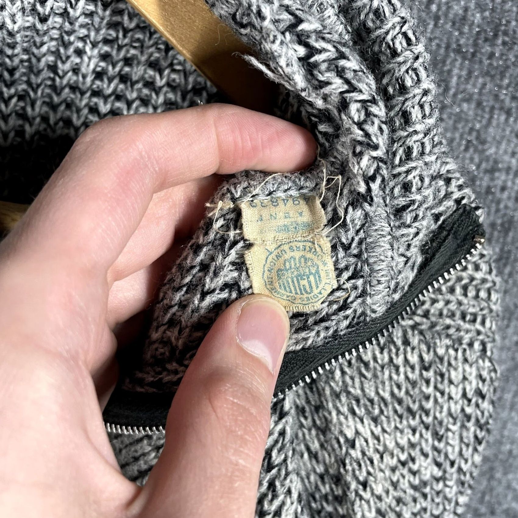 JCPenney VINTAGE Penneys Salt & Pepper Knit Sweater Cardigan Rockabilly Size M Gray 1950s Mens Size M / US 6-8 / IT 42-44 - 7 Thumbnail