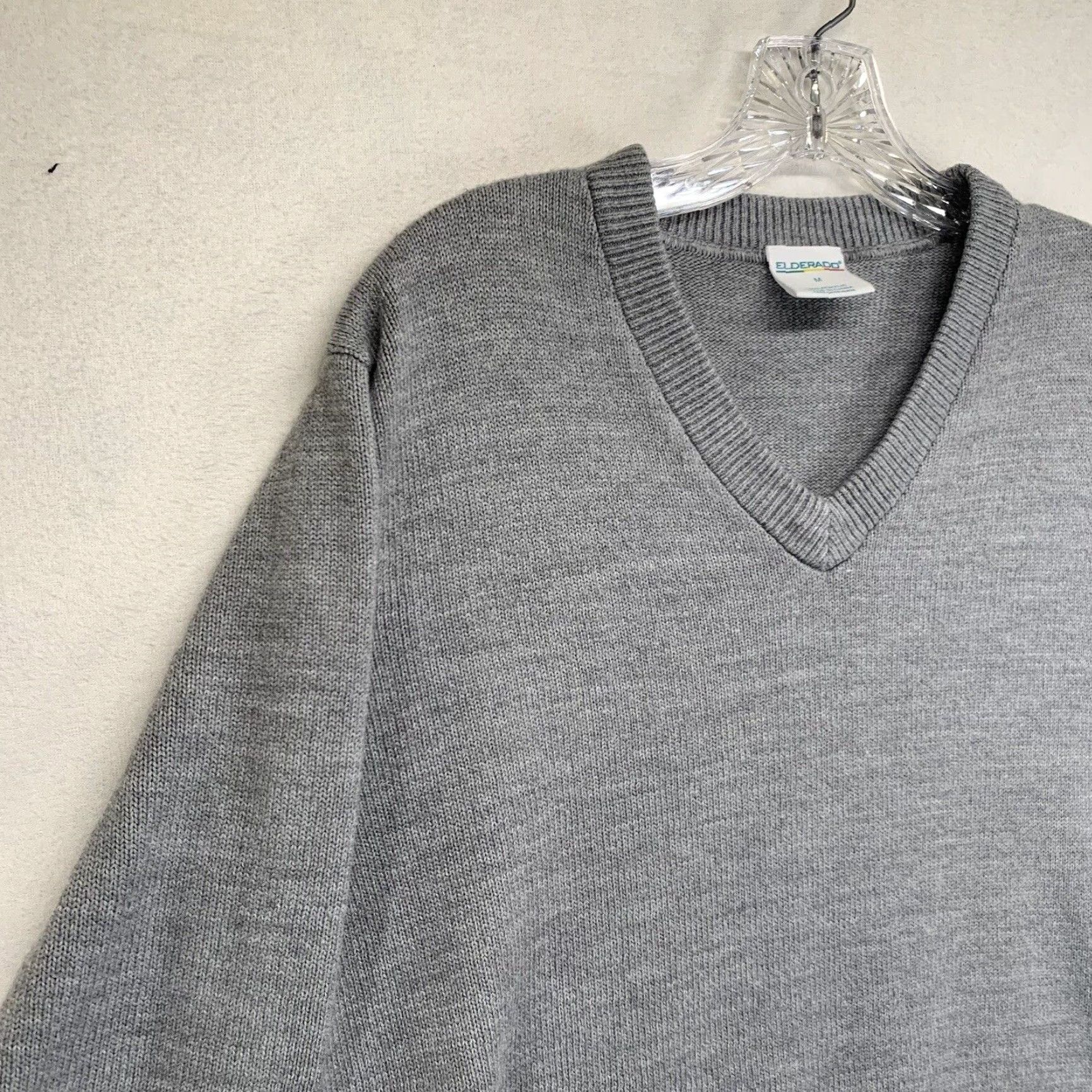 Vintage VINTAGE El Dorado Men's Gray Sweater Medium Acrylic Long Sleeve V-Neck 80s 90s Classic Size US M / EU 48-50 / 2 - 5 Thumbnail