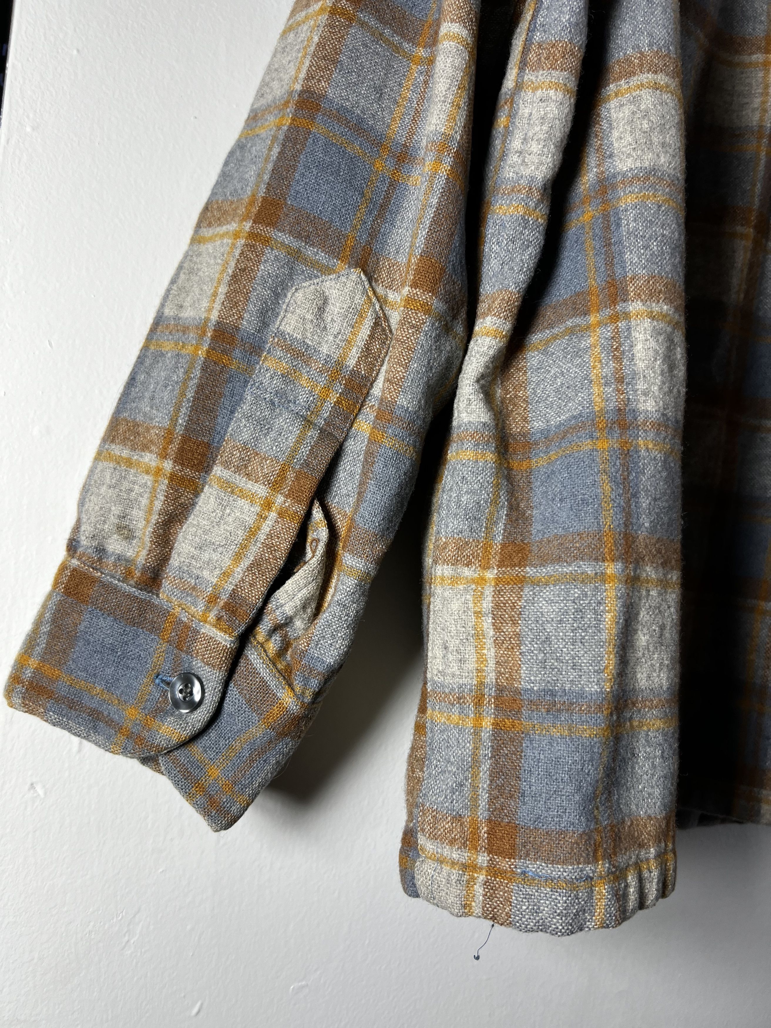 Flannel Vintage 1960's-1970's Pendleton Wool Grey/ Rust Plaid Shirt Size US M / EU 48-50 / 2 - 8 Thumbnail