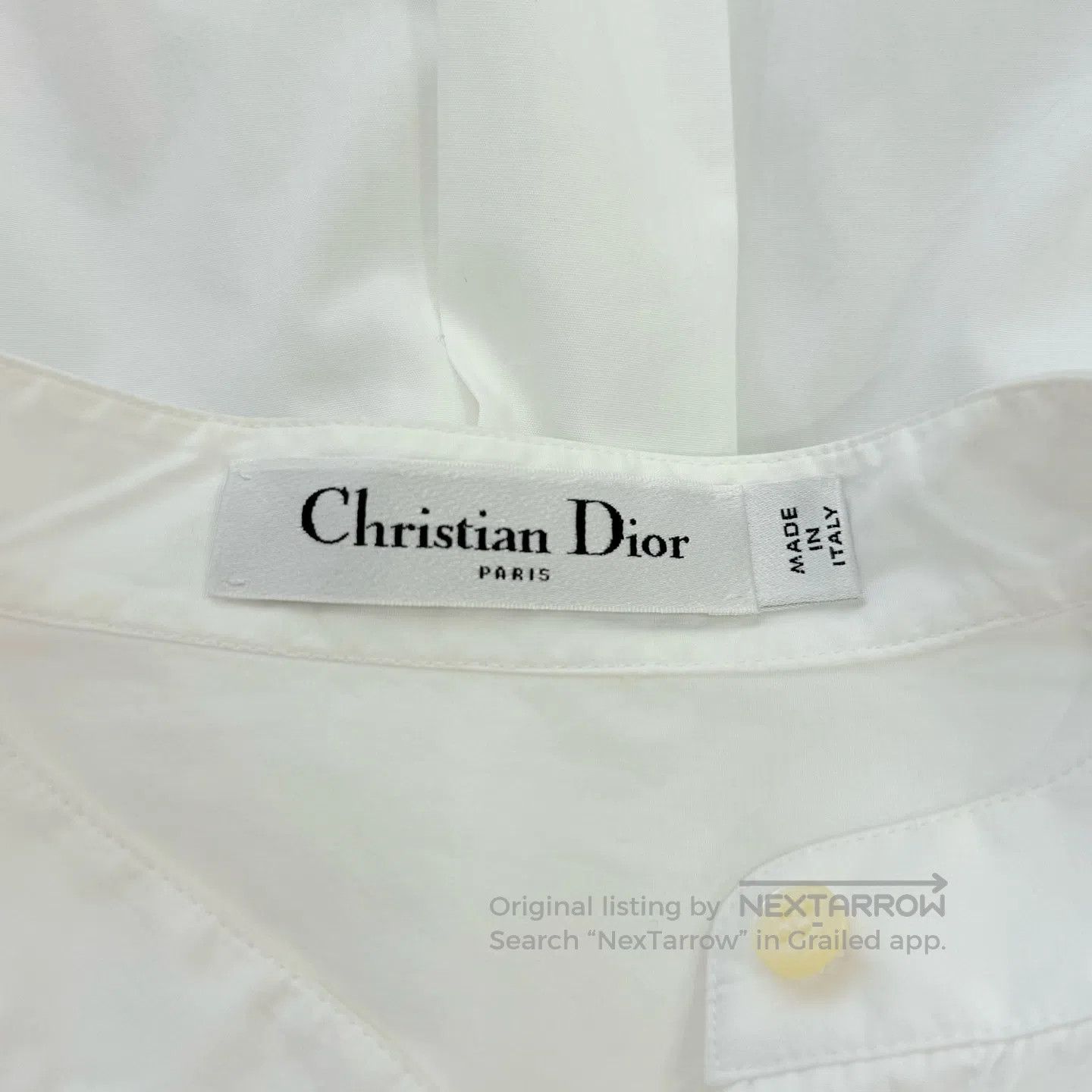Dior Dior Solid Color Cotton Pleated Collar Shirt| Size XS / US 0-2 / IT 36-38 - 4 Thumbnail