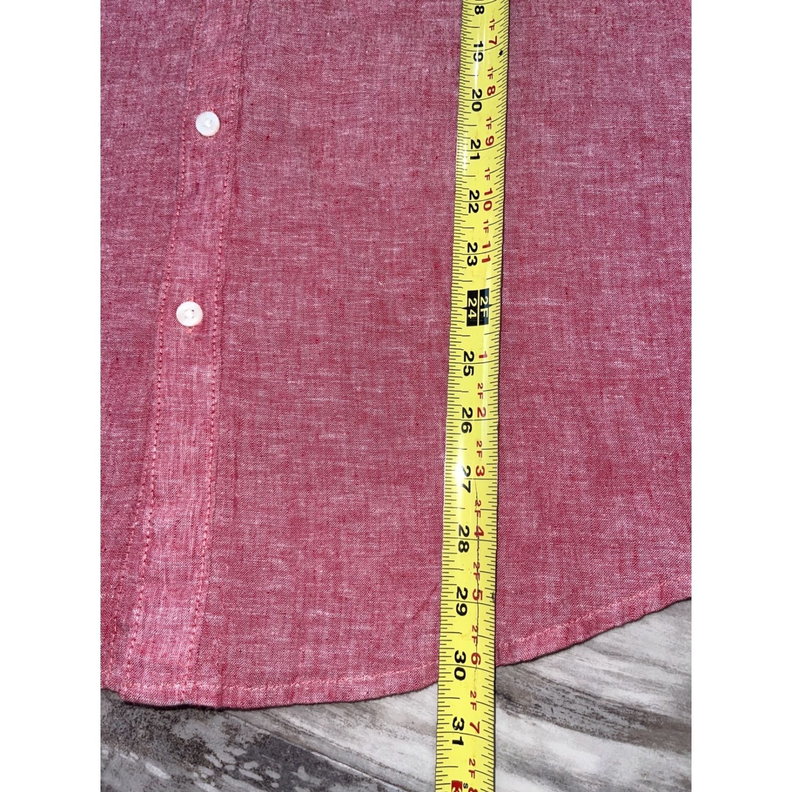 Vintage American Rag Cie Shirt Short Sleeve Button-Up Men's L Red Linen Blend Size US L / EU 52-54 / 3 - 7 Thumbnail