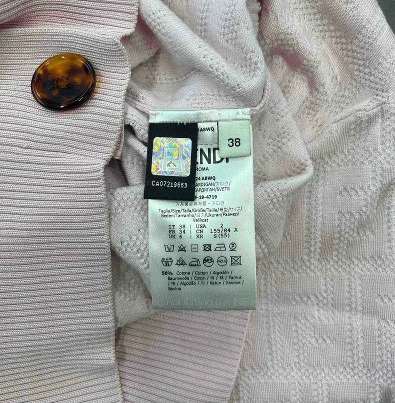 Fendi Fendi Pink Monogram Cardigan Coat. Size US XS / EU 42 / 0 - 4 Thumbnail