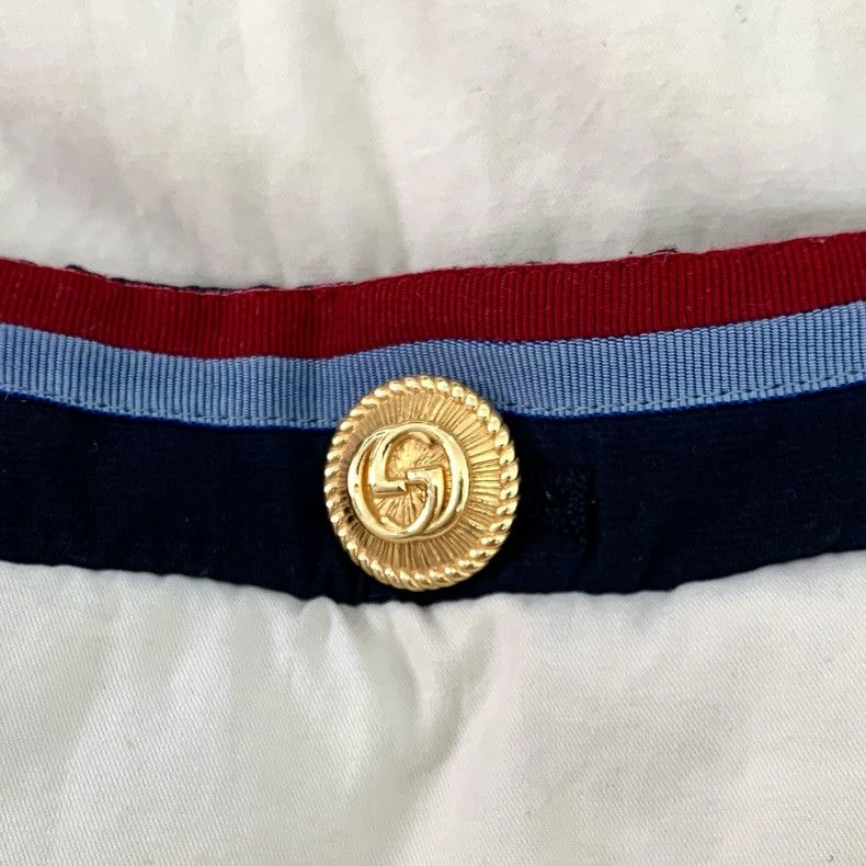 Gucci Gucci Beige striped V-neck single-breasted long-sleeved cot Size US XXS / EU 40 - 5 Thumbnail