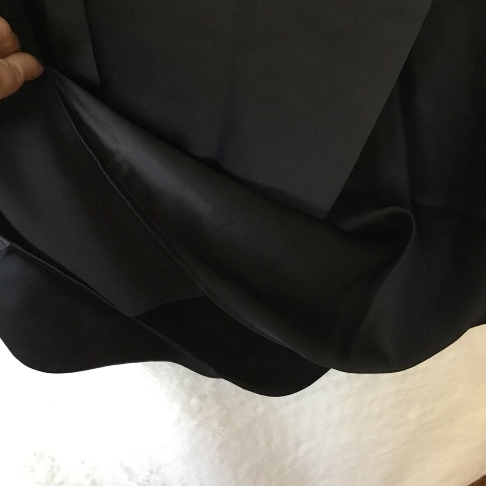 Calvin Klein Calvin Klein Black Satin Maxi Flare Skirt with Side Zipper Size 30" / US 8 / IT 44 - 10 Thumbnail