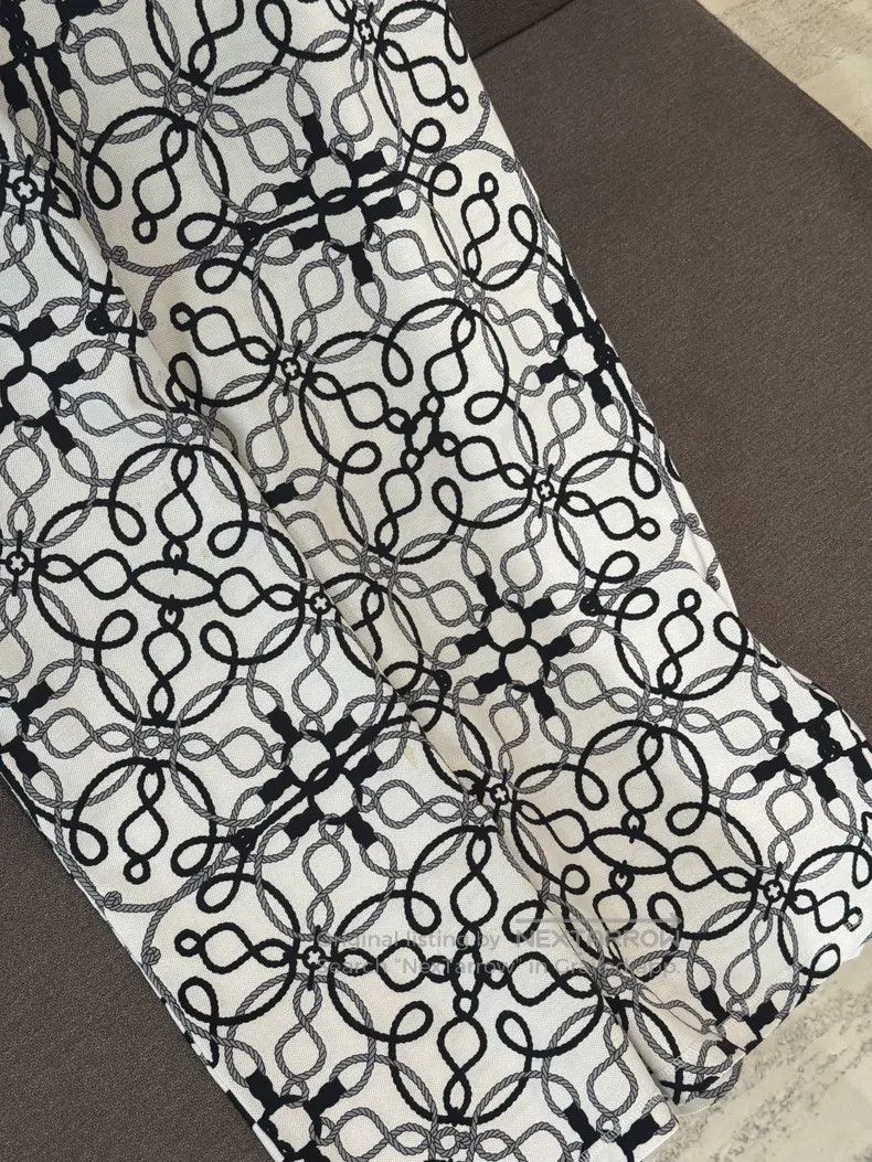 Hermes Hermes Black, White, and Gray Rope Print T-shirt Dress Size S / US 4 / IT 40 - 3 Thumbnail
