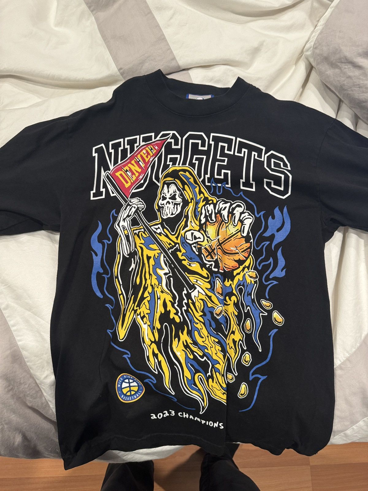 image of Warren Lotas Denver Nuggets Championship Tee in Black, Men's (Size Small)