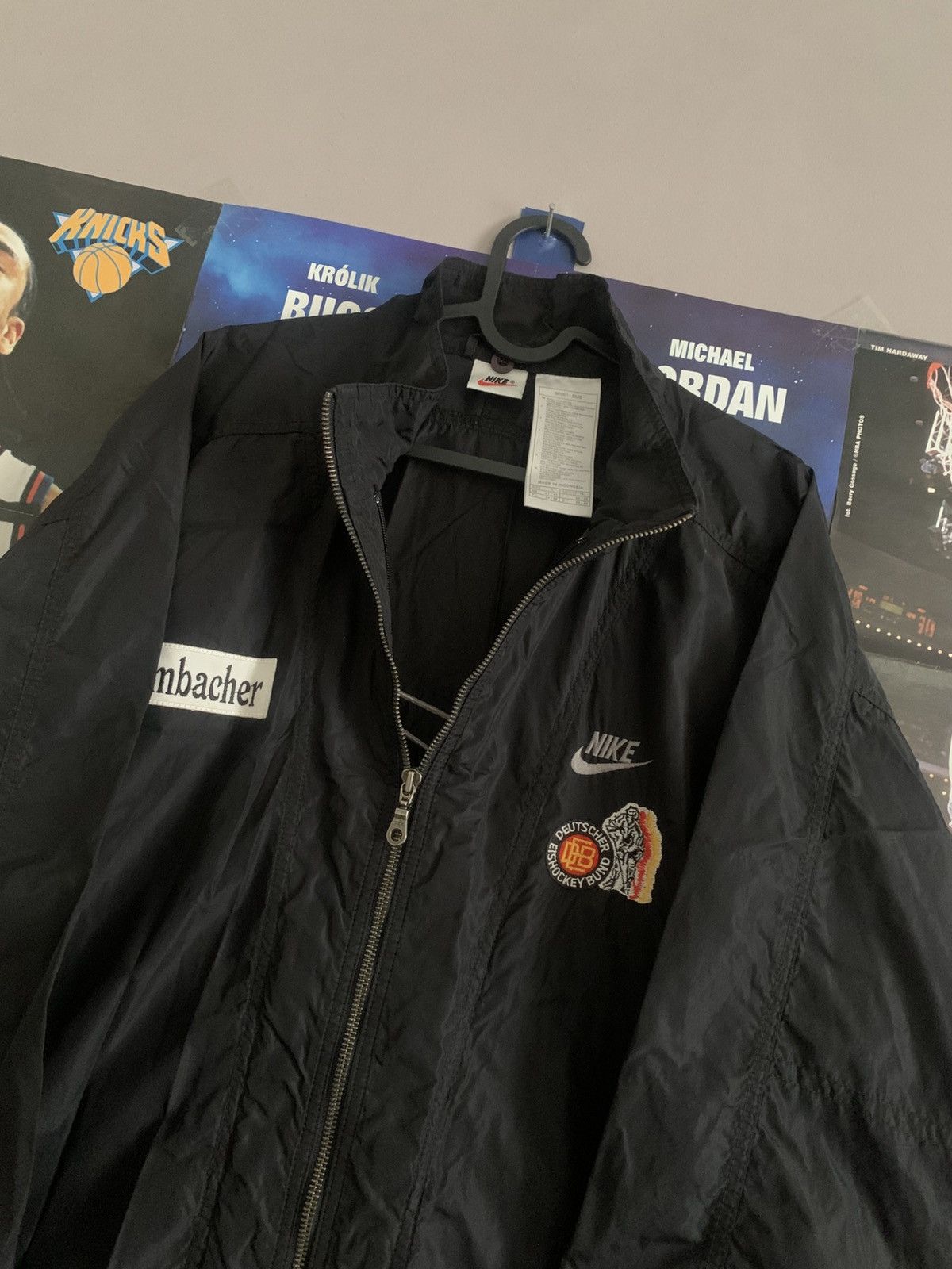 NHL × Nike × Vintage 90s VTG Nike Deutscher Eishockey Bund Big Logo Light Jacket Size US L / EU 52-54 / 3 - 2 Thumbnail