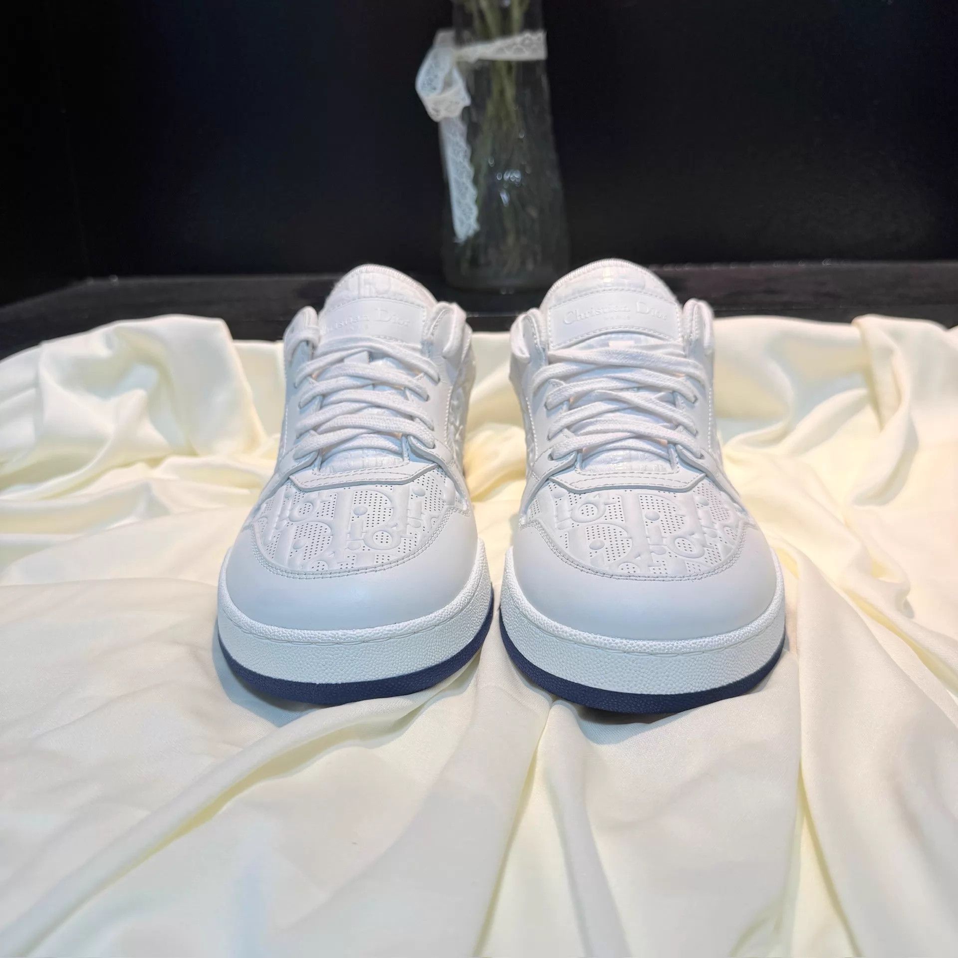 Dior Dior One White & Blue Embossed All-Over Sneaker EU35 New Size US 4.5 / IT 34.5 - 2 Thumbnail