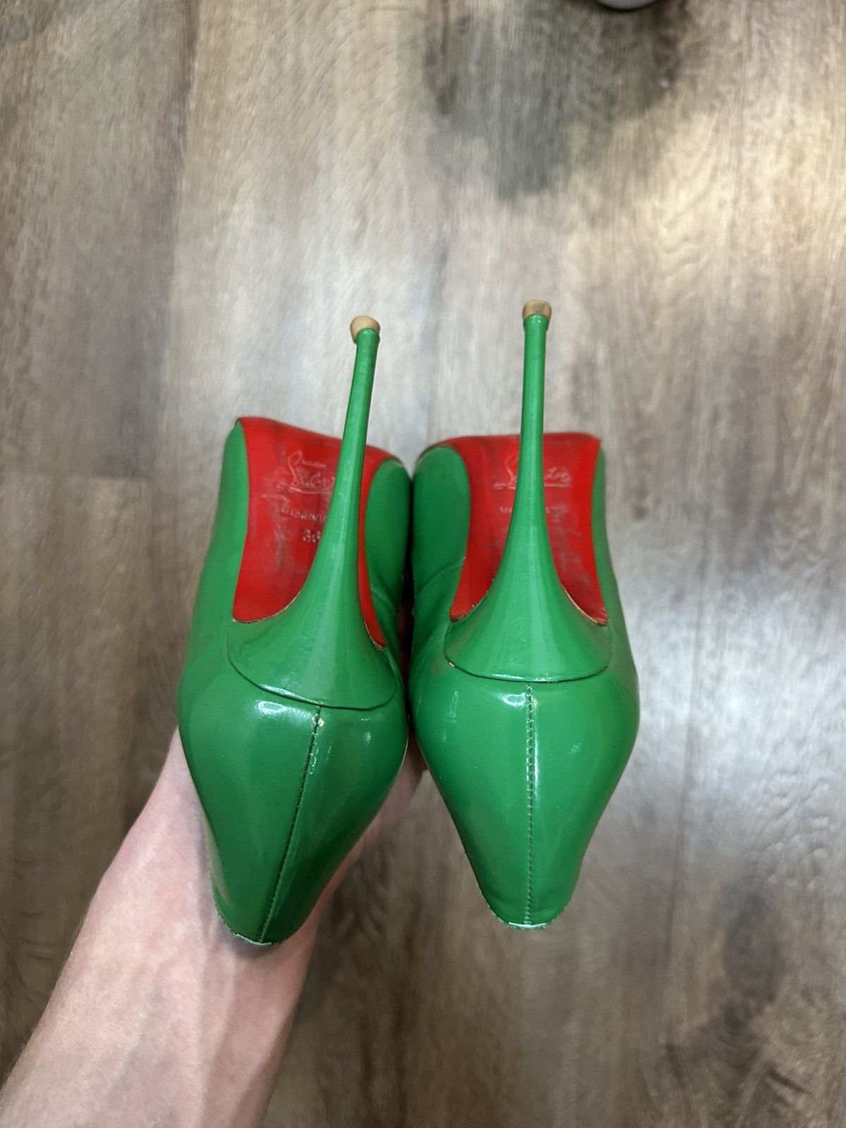 Christian Louboutin Christian Louboutin Green Patent Leather Kate Pumps Size US 6 / IT 36 - 10 Thumbnail