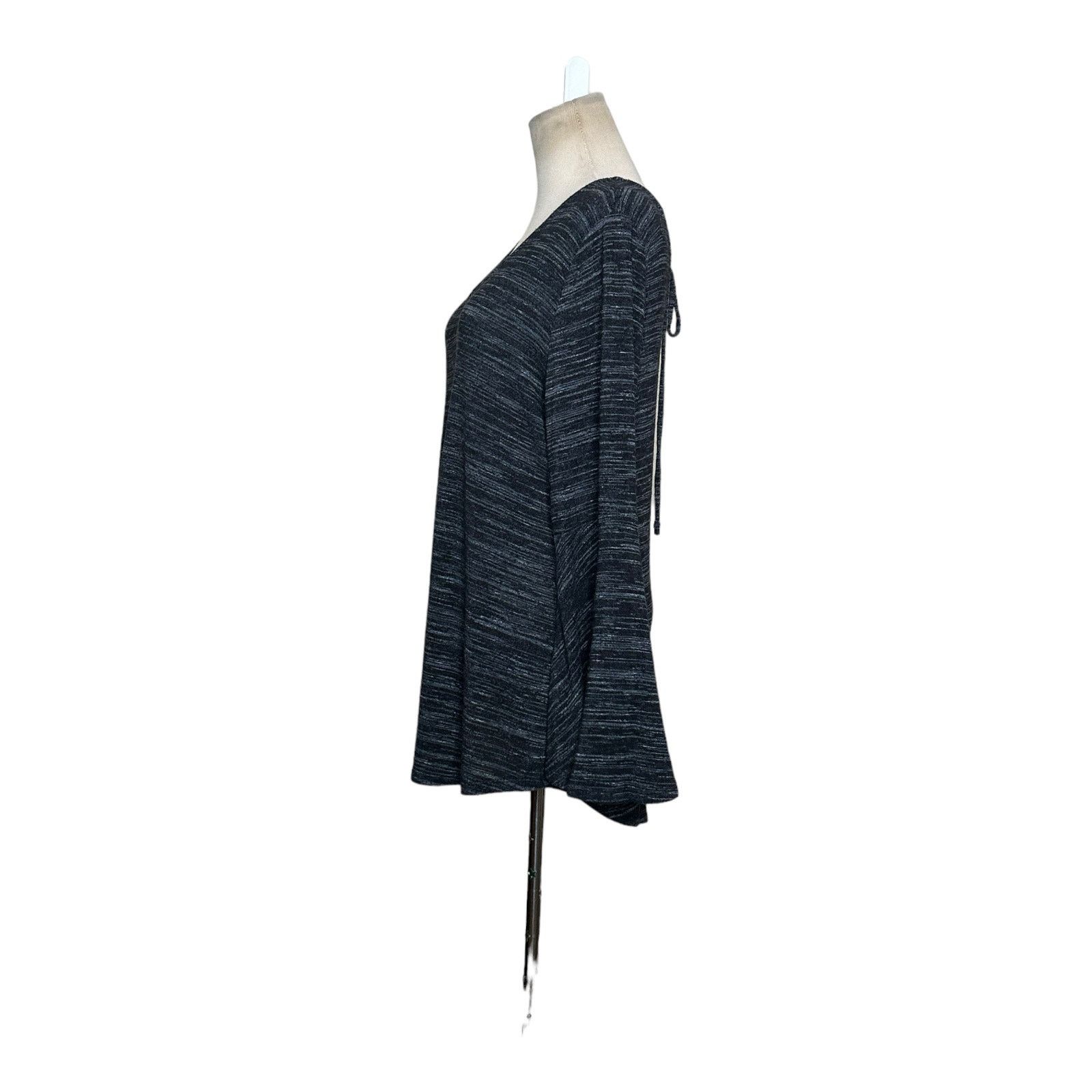 Loft Loft marbled black v neck flare sleeves open back top size M Size M / US 6-8 / IT 42-44 - 10 Thumbnail