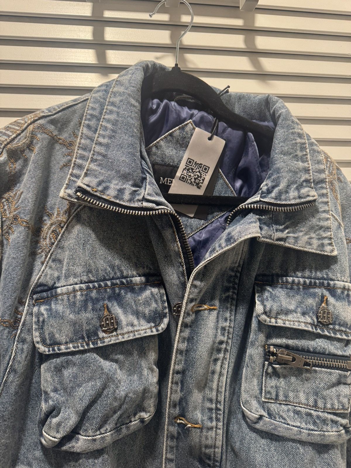 Menace Double-Collar Quilted Denim Jacket Size US L / EU 52-54 / 3 - 2 Thumbnail