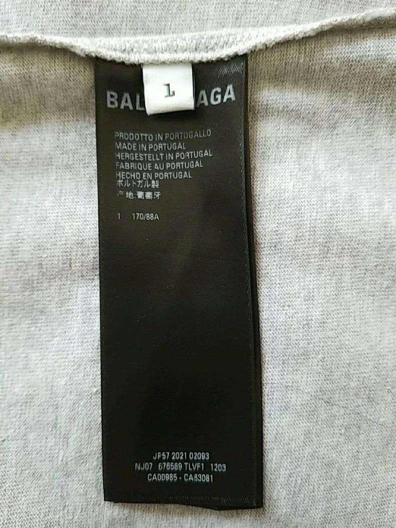 Balenciaga Balenciaga Grey Jelly Label T-Shirt 2505-Nextarrow Size US S / EU 44-46 / 1 - 5 Thumbnail