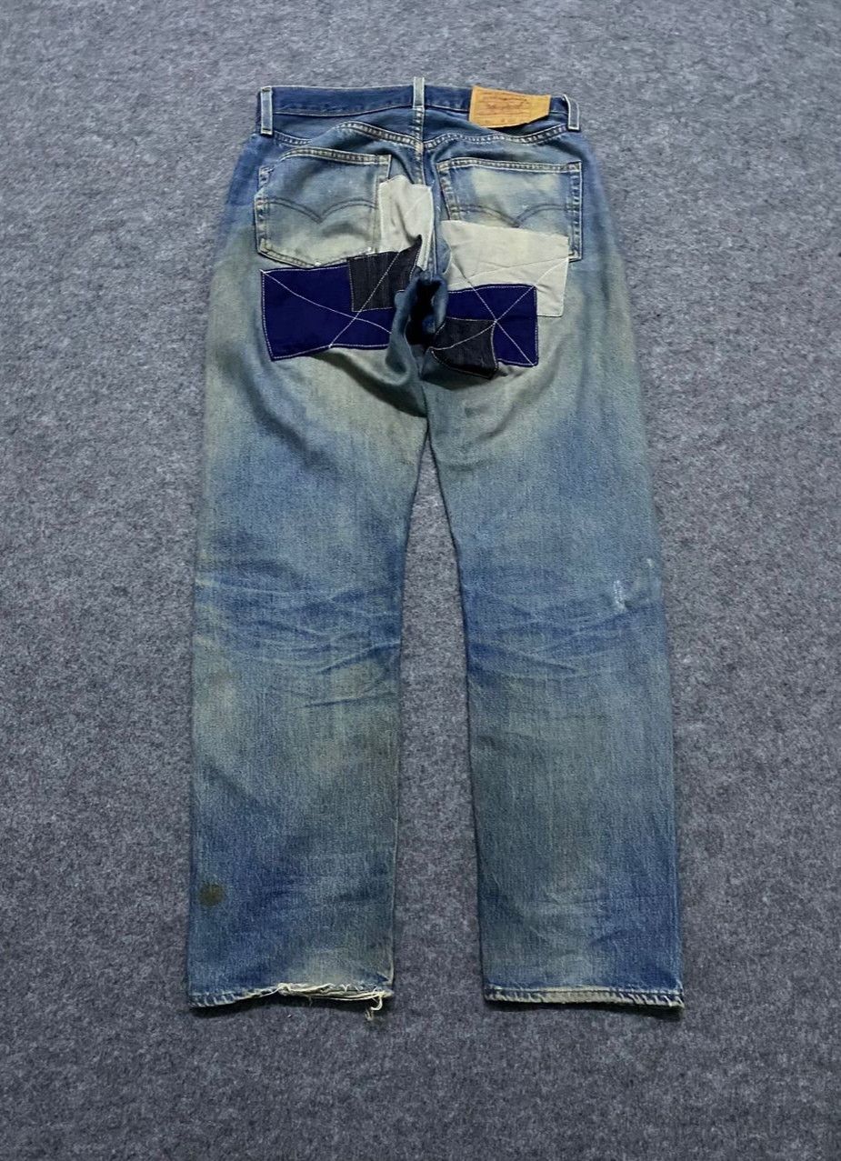 Levi's Vintage 90s Levis 501 Selvegde Patchwork Kurt Cobain Style Size US 33 - 2 Thumbnail