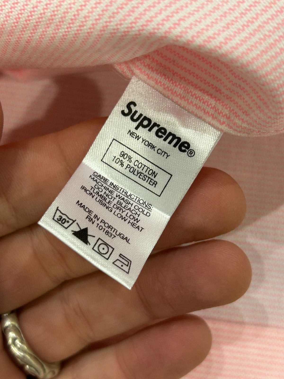 Supreme Supreme Stripe Oxford Shirt - Pink Size US M / EU 48-50 / 2 - 4 Thumbnail