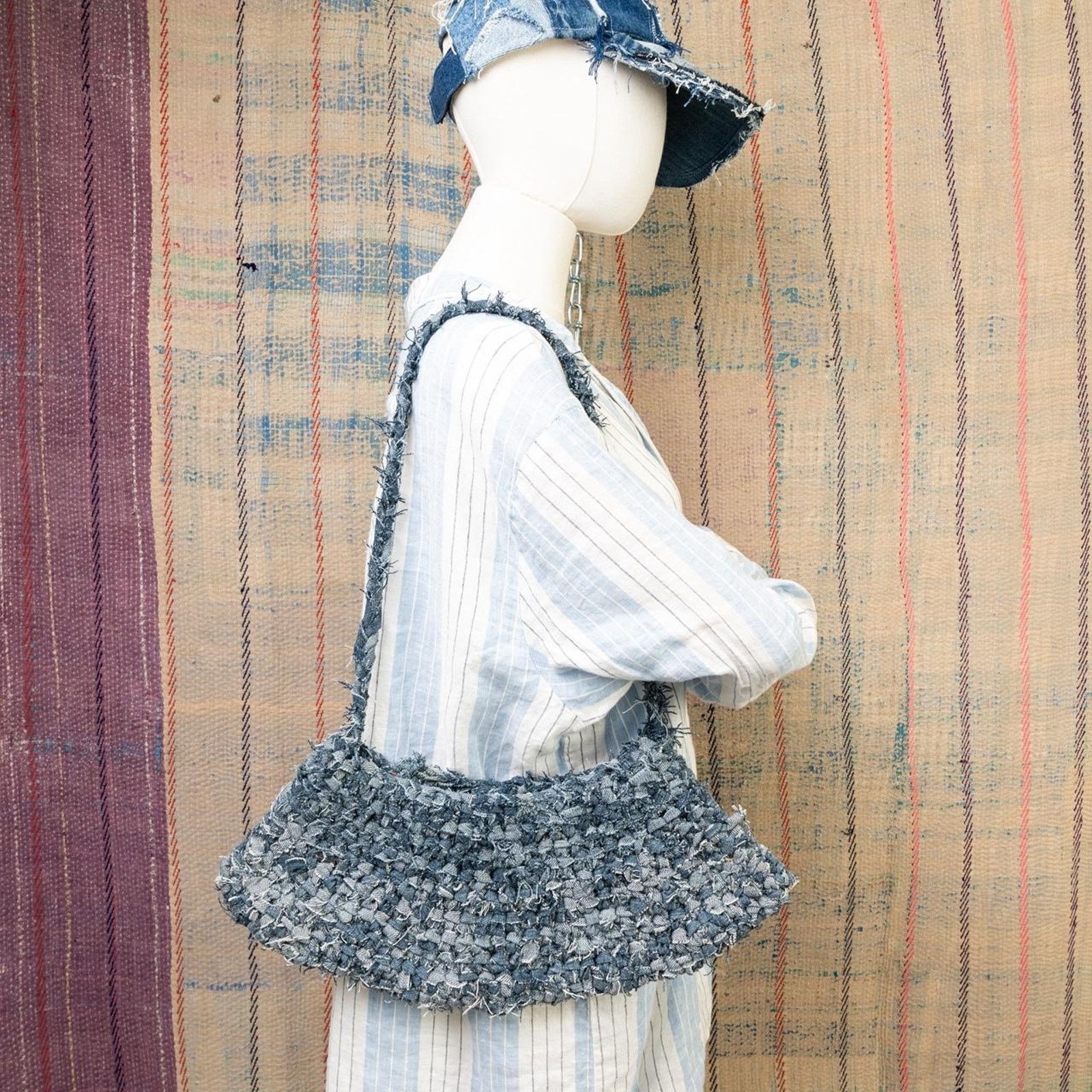 Carhartt Upcycled Crochet Baguette Bag |crochet Shoulder Bag Size ONE SIZE - 2 Thumbnail